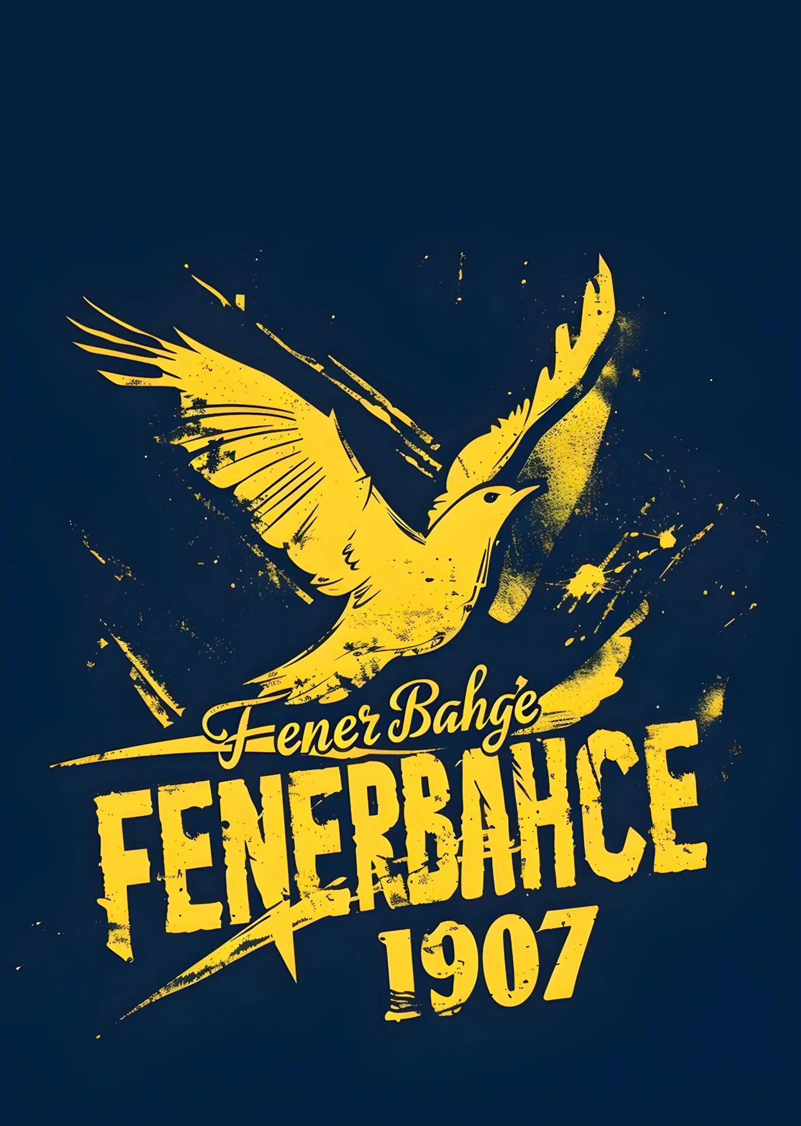 Fenerbahçe: Lacivert Zeminde Sarı Kanarya metal tablo