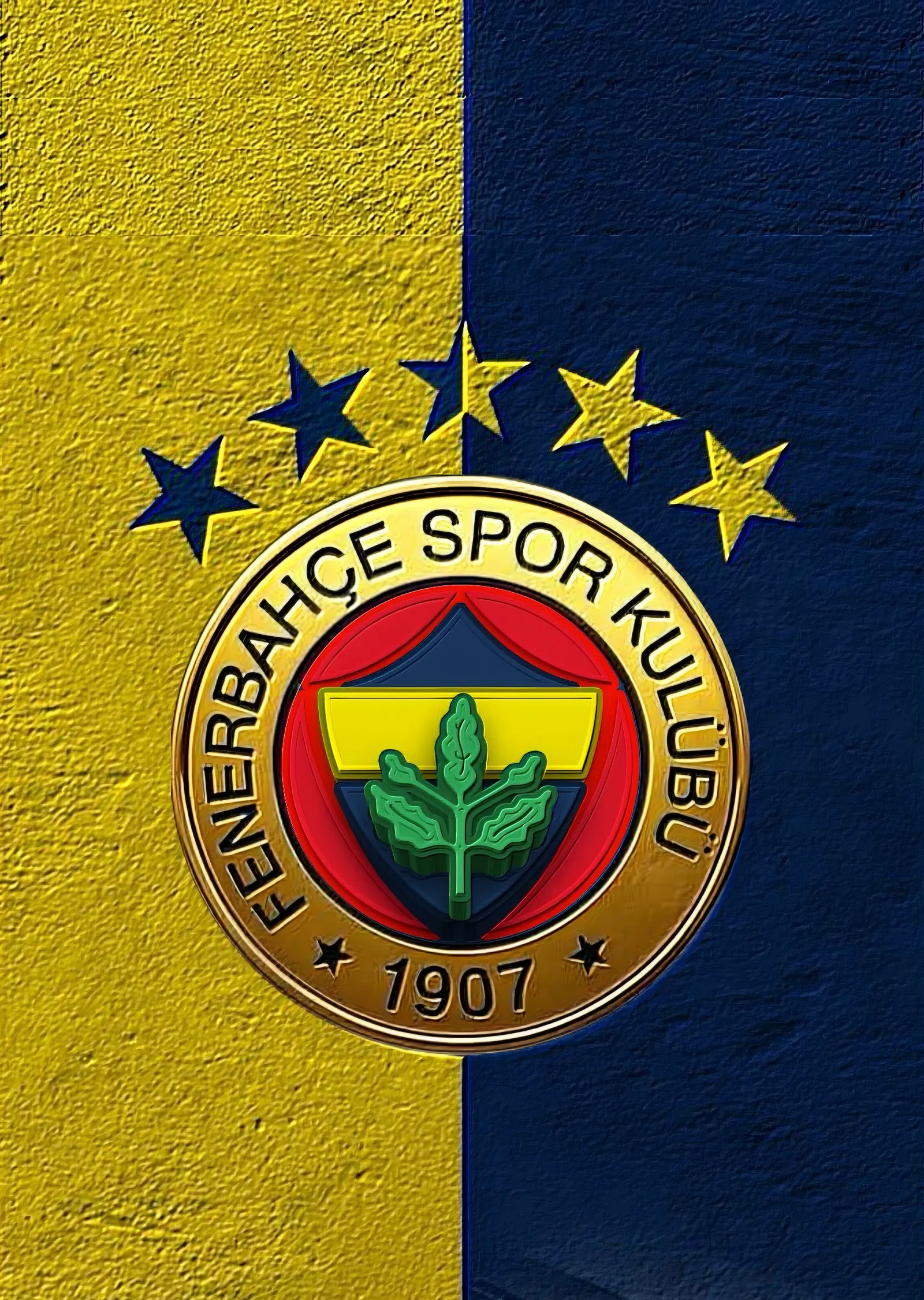 Fenerbahçe: Sarı Lacivert Duvarda Altın Arma metal tablo