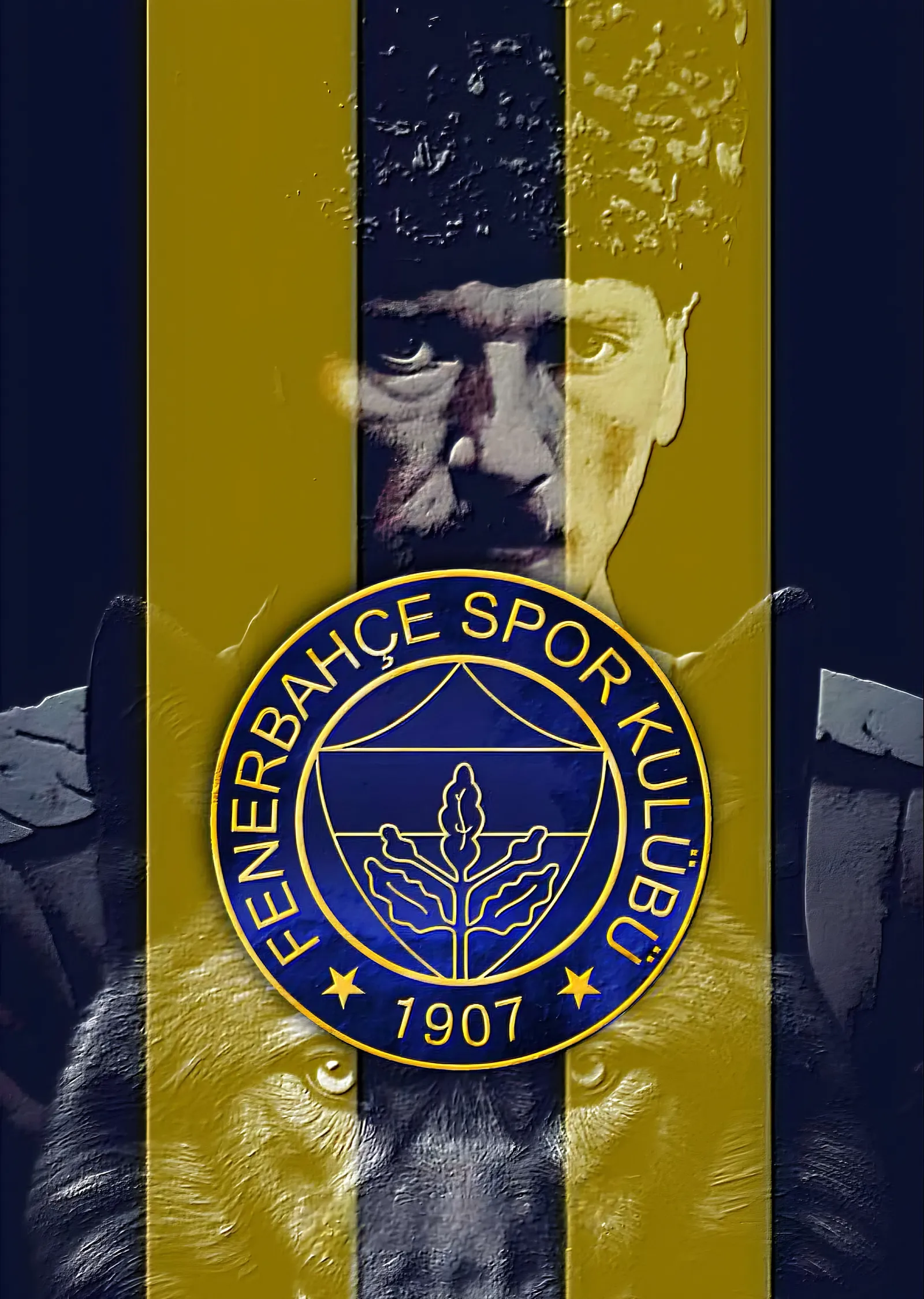 Fenerbahçe: Sarı Lacivert Şeritte Arma metal tablo