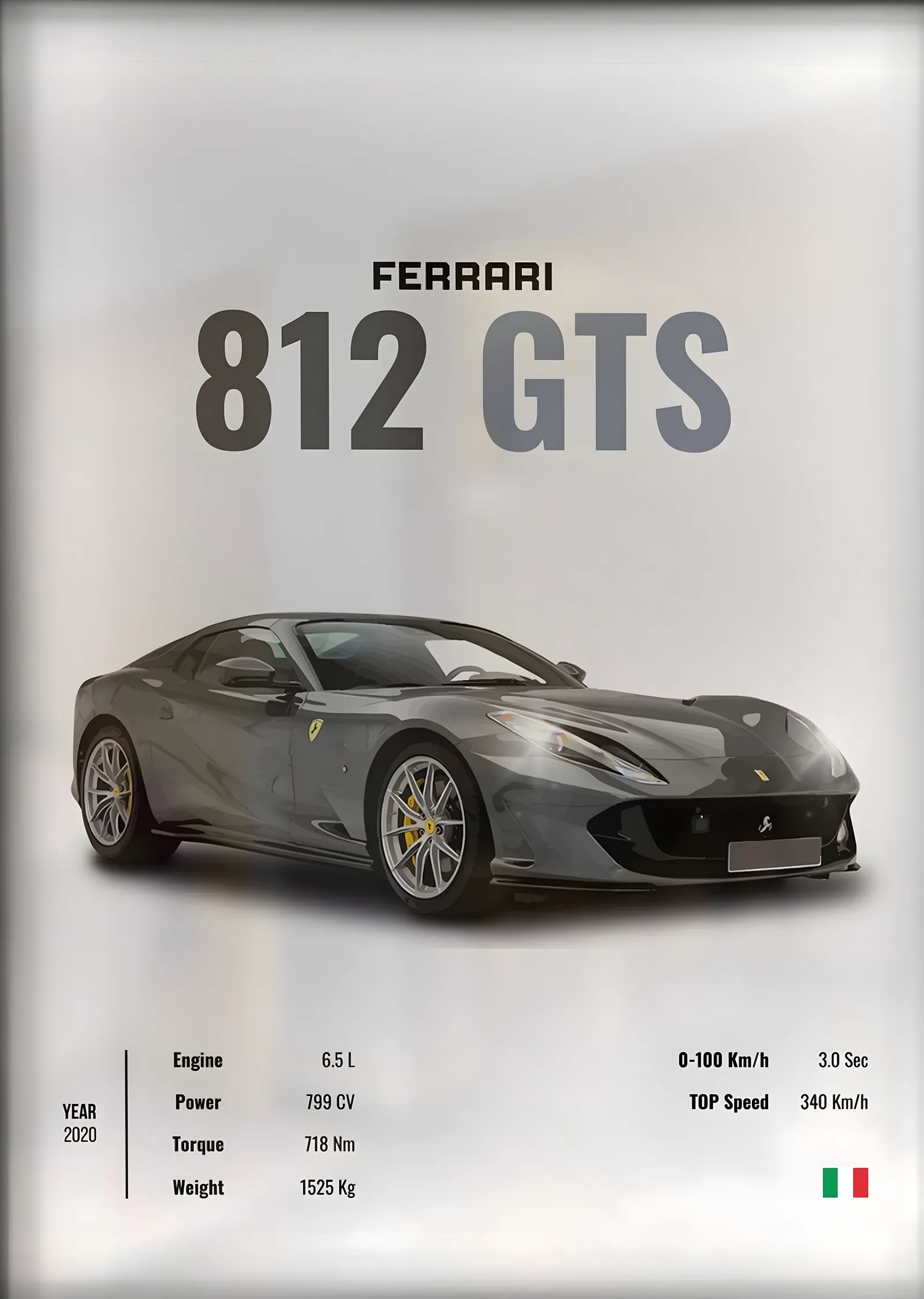 Ferrari 812 GTS: Stüdyo metal tablo