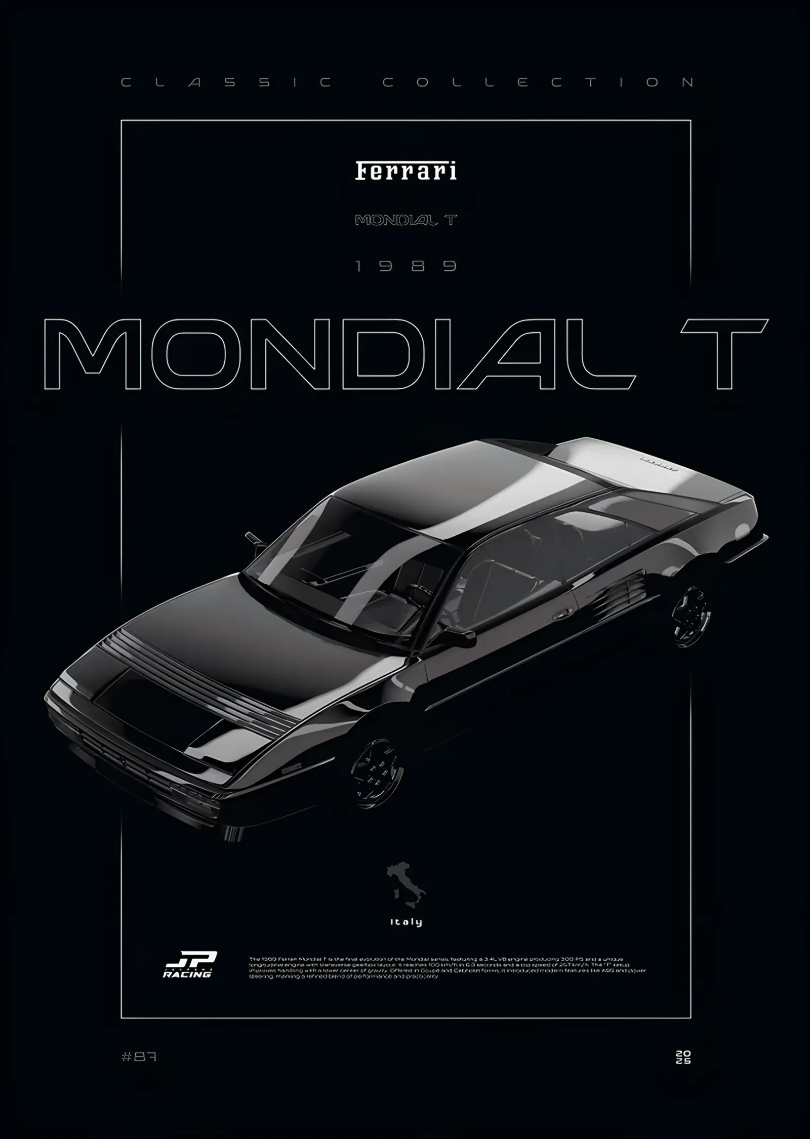 Ferrari Mondial T 1989 metal tablo