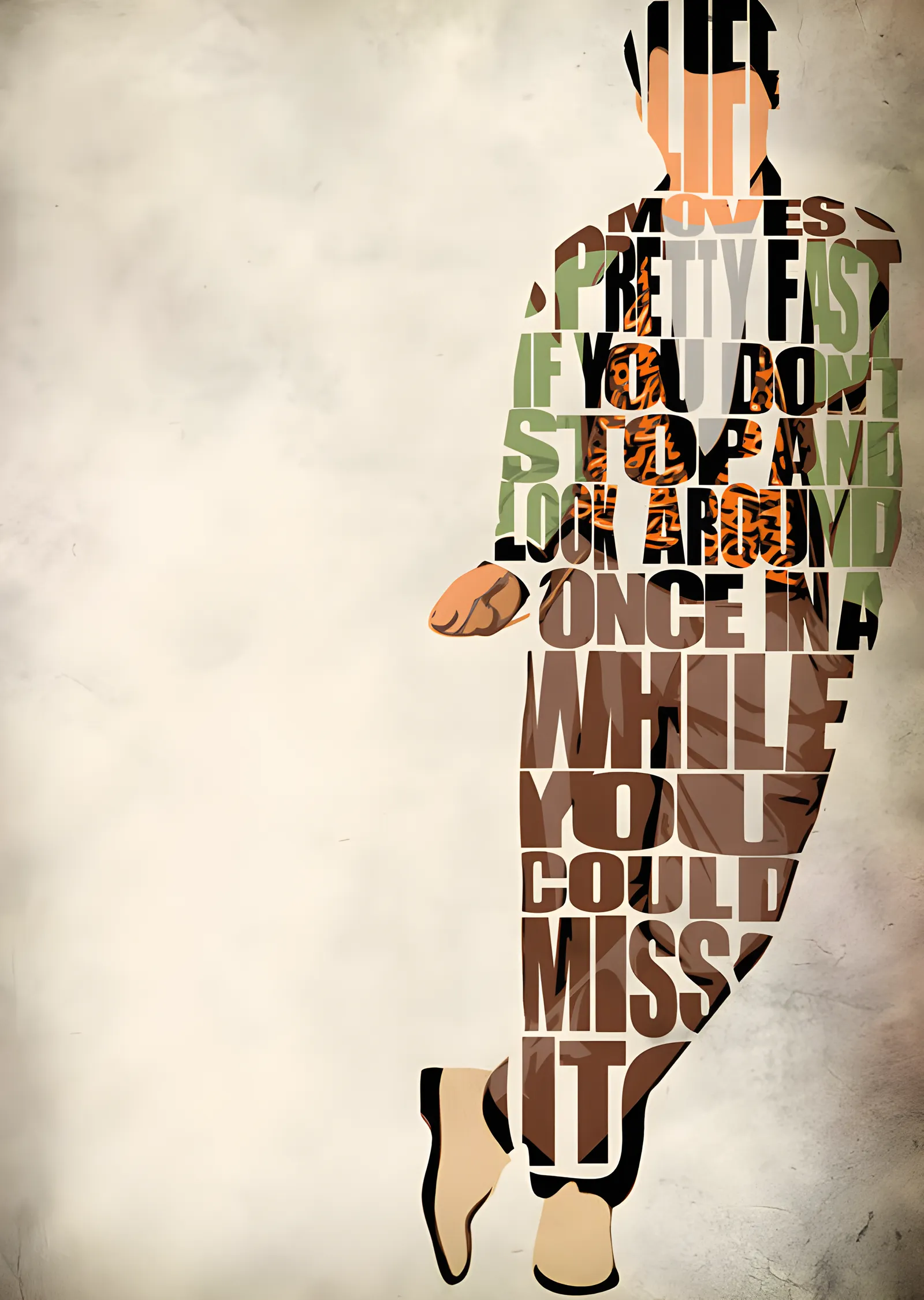 Ferris Bueller's Day Off - Tipografi Portre metal tablo