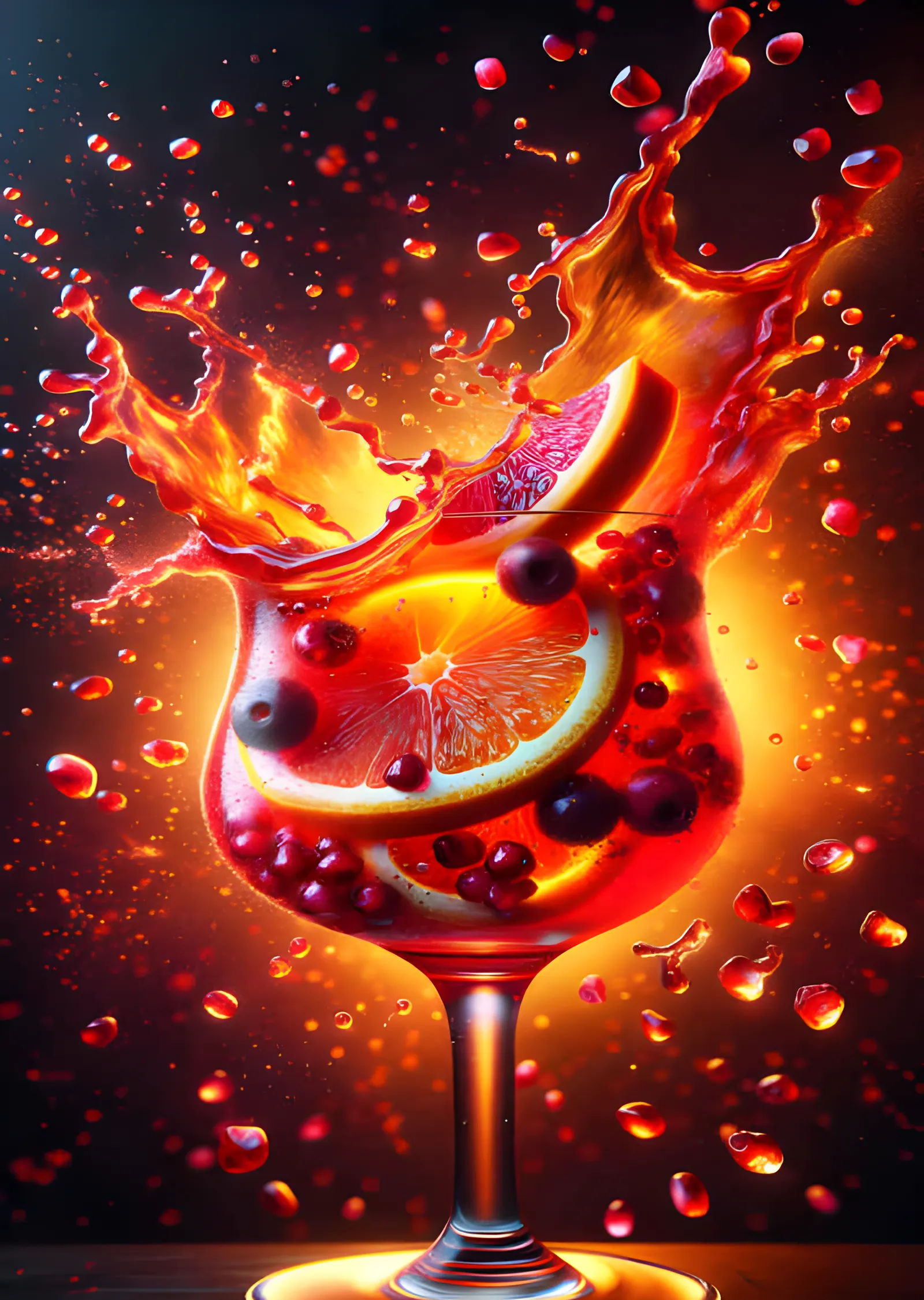 Tequila Sunrise: Nar ve Portakal Patlaması metal tablo