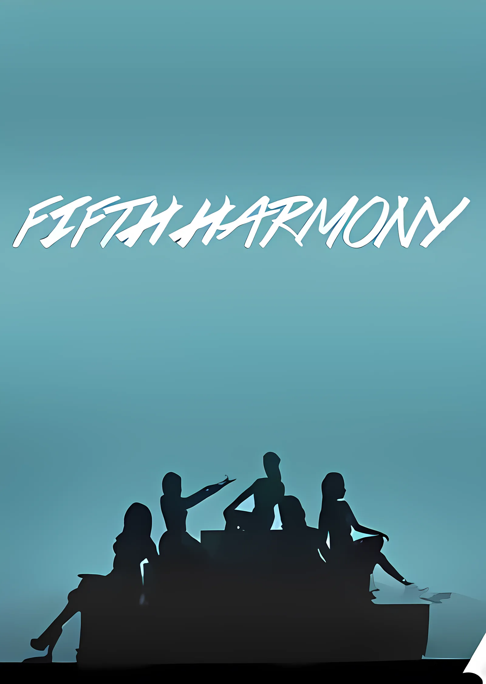 Fifth Harmony: Turkuaz Siluet metal tablo