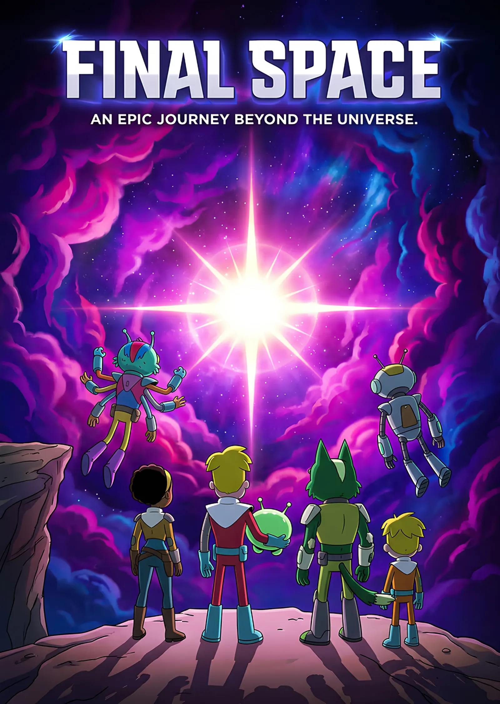 Final Space: Mor Nebulanın Önünde Kadro metal tablo