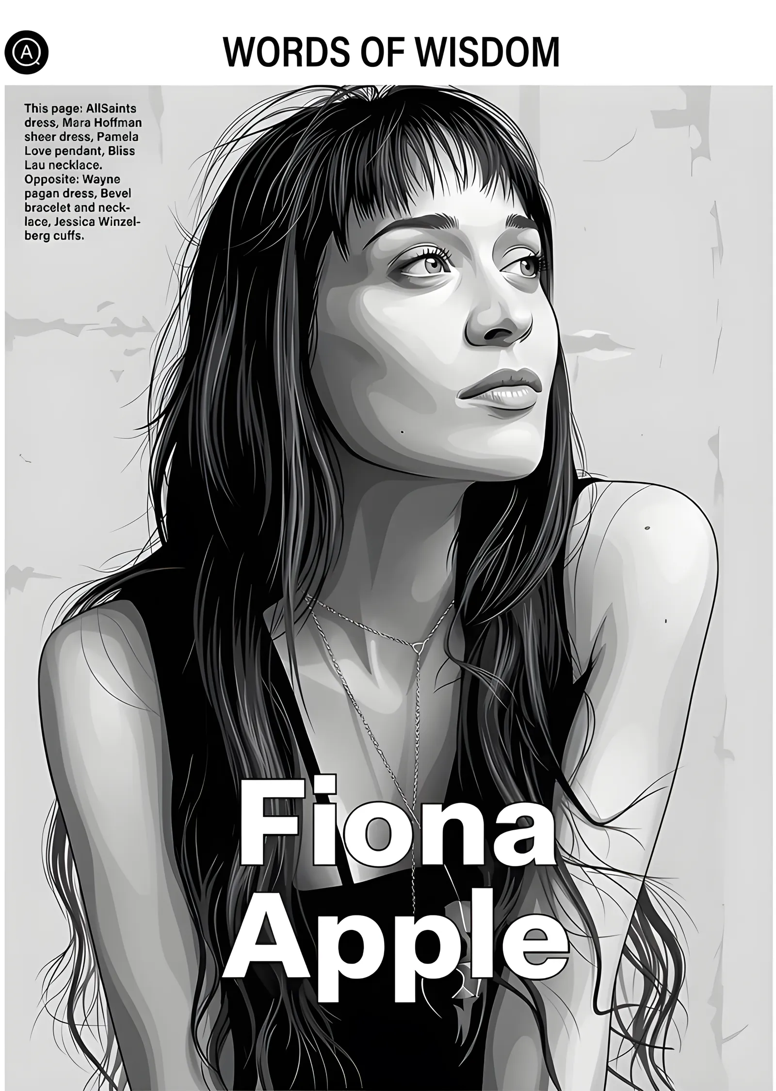 Fiona Apple: Words of Wisdom metal tablo