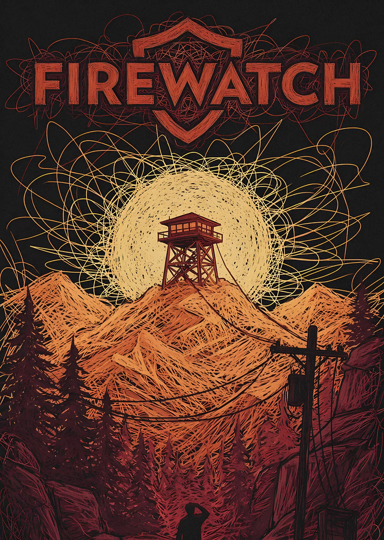 Firewatch: Altın Halkanın Önünde Kule metal tablo
