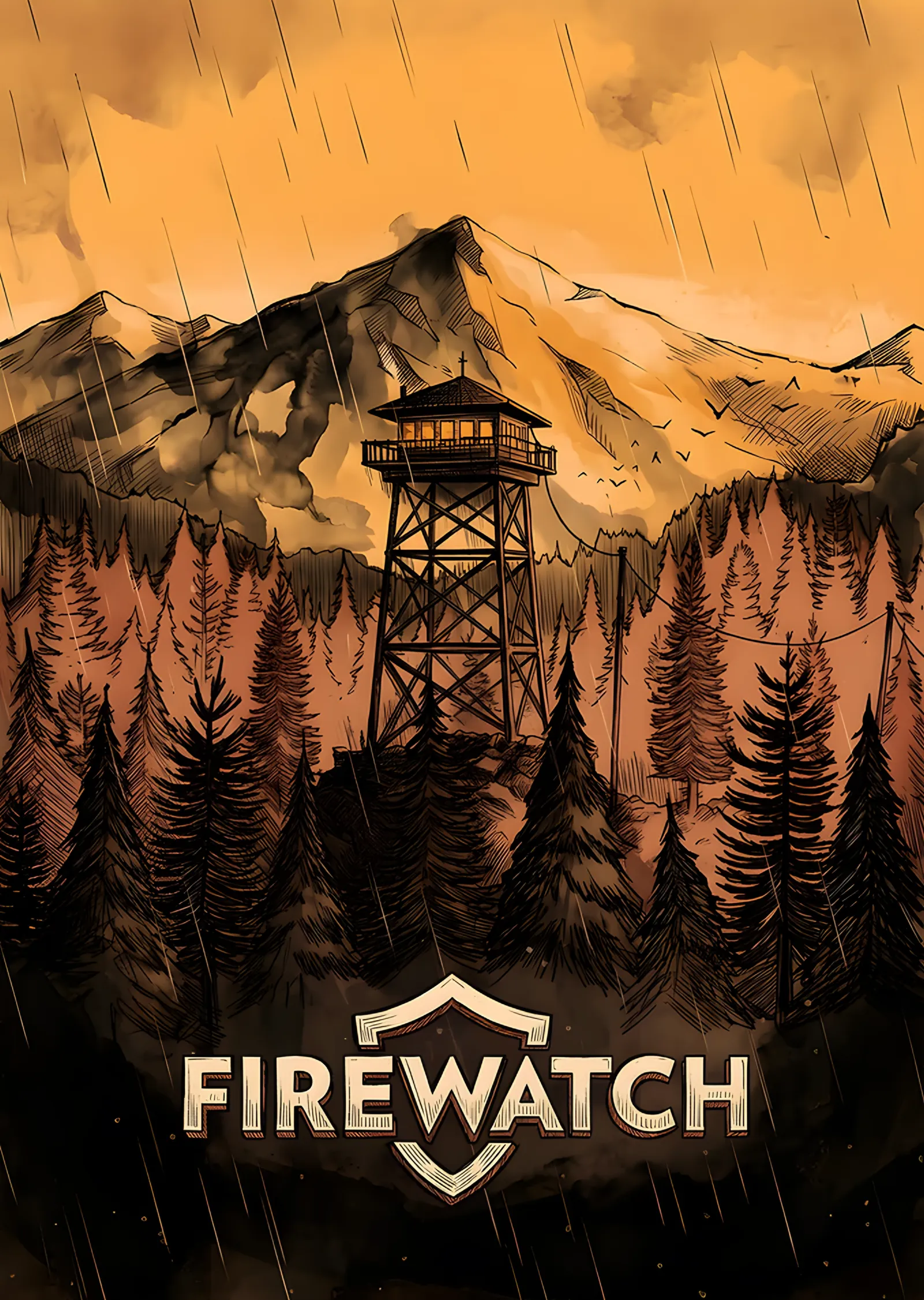 Firewatch: Turuncu Gökte Gözcü Kulesi metal tablo