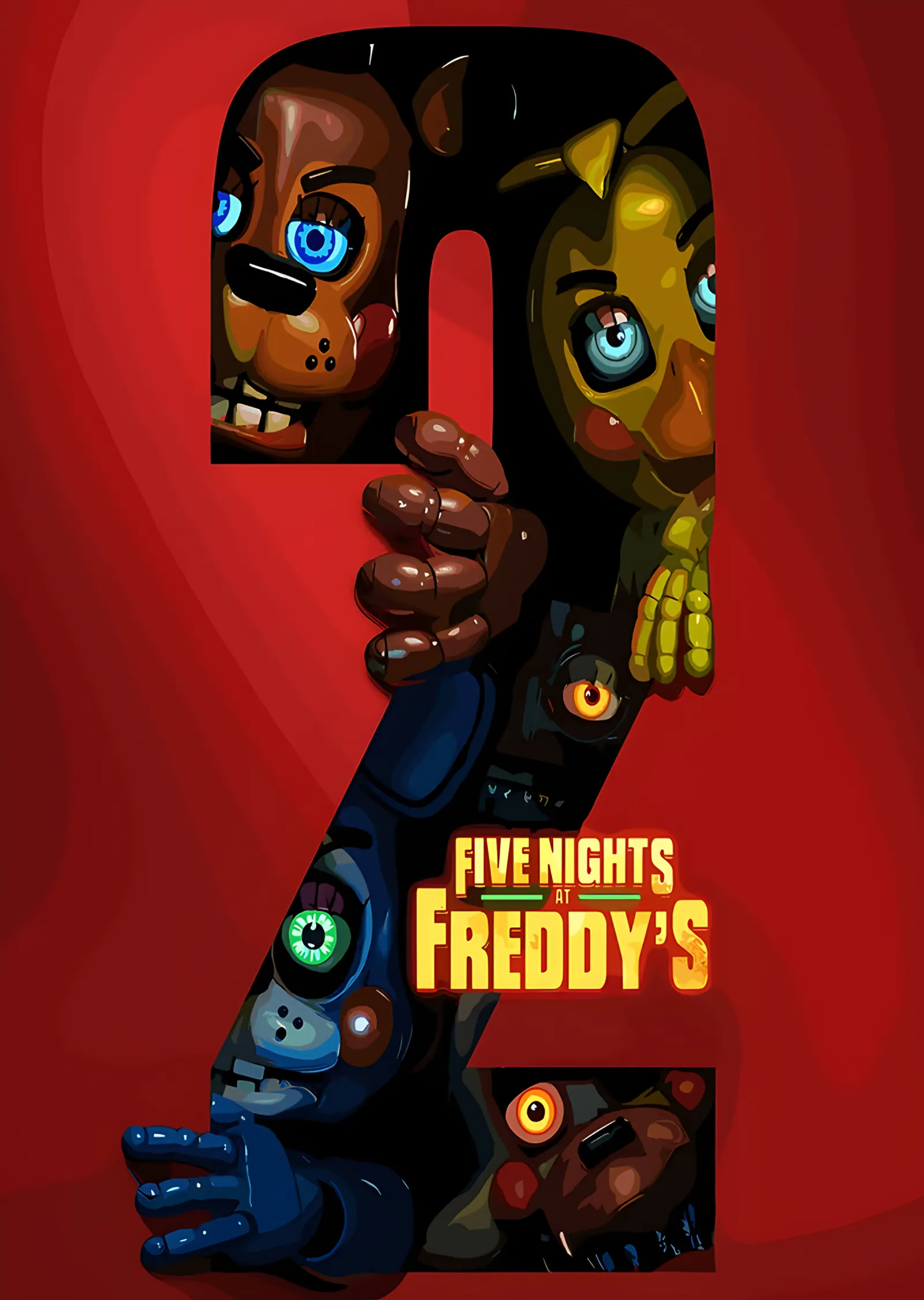 Five Nights at Freddy's 2: İki Animatronik Yüzü metal tablo
