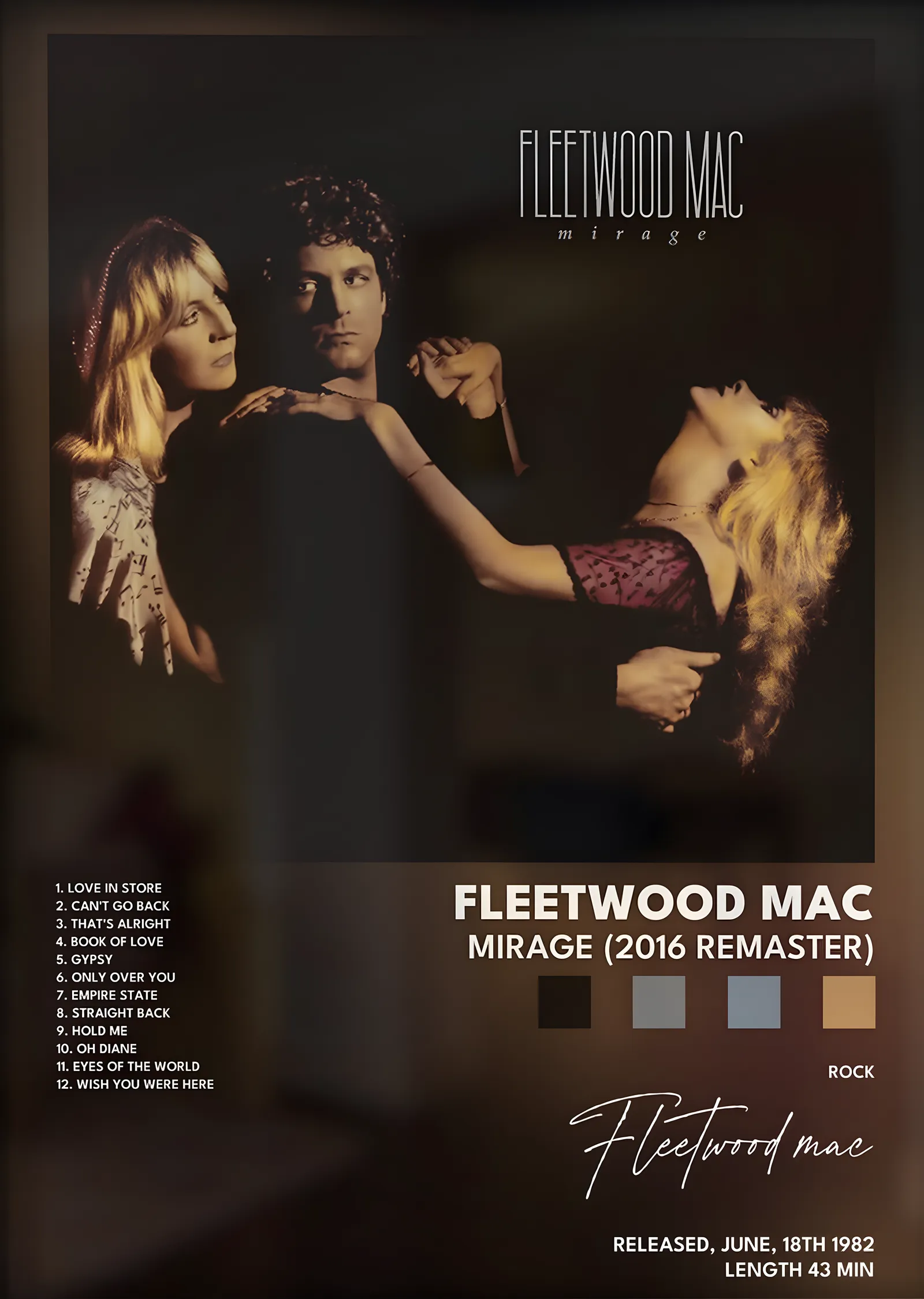 Fleetwood Mac: Mirage metal tablo