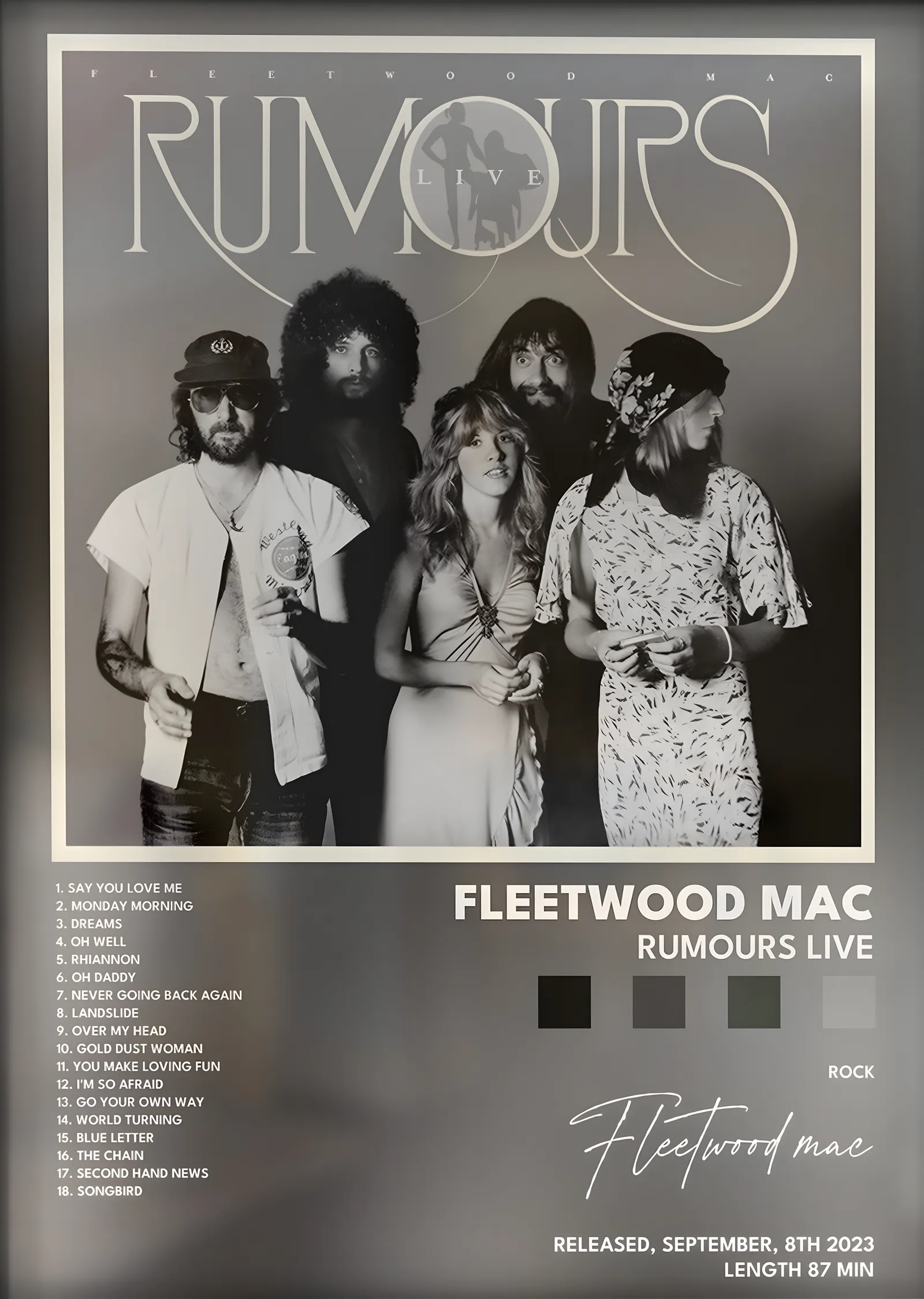 Fleetwood Mac: Rumours Live metal tablo