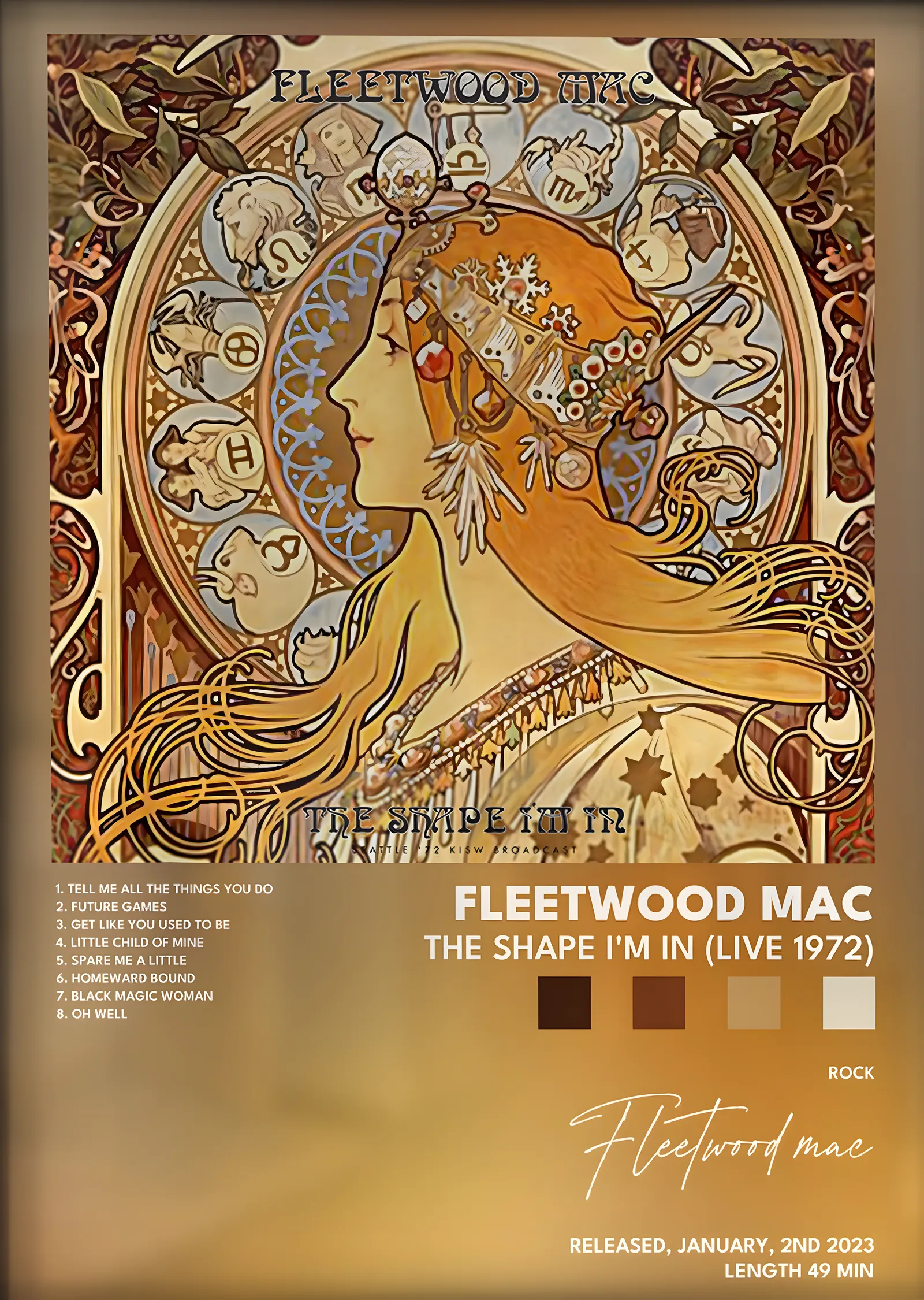 Fleetwood Mac: The Shape I'm In (Live 1972) metal tablo