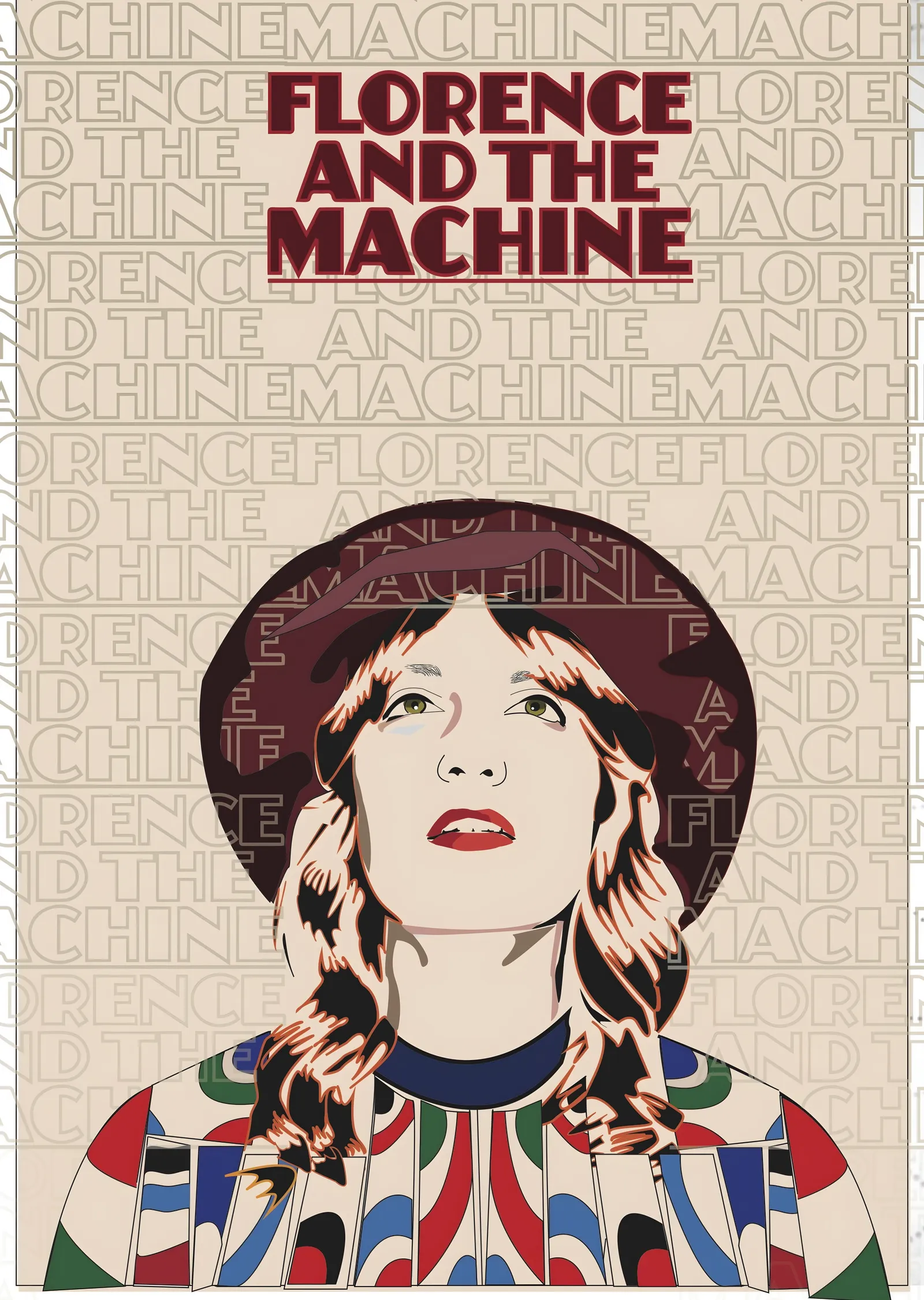 Florence and the Machine - Tipografi Portre metal tablo
