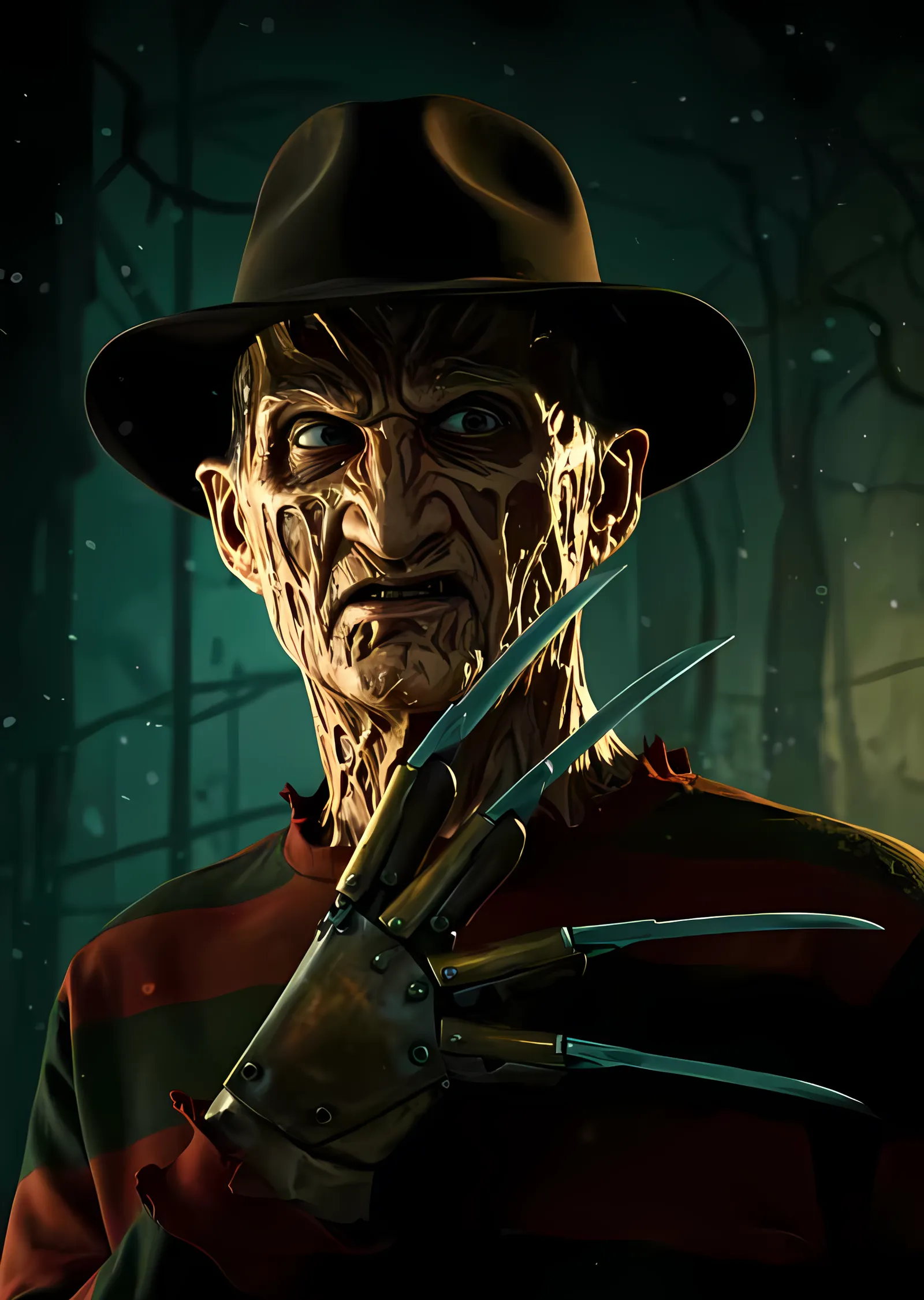Freddy Krueger: Cadılar Bayramı Ormanı metal tablo