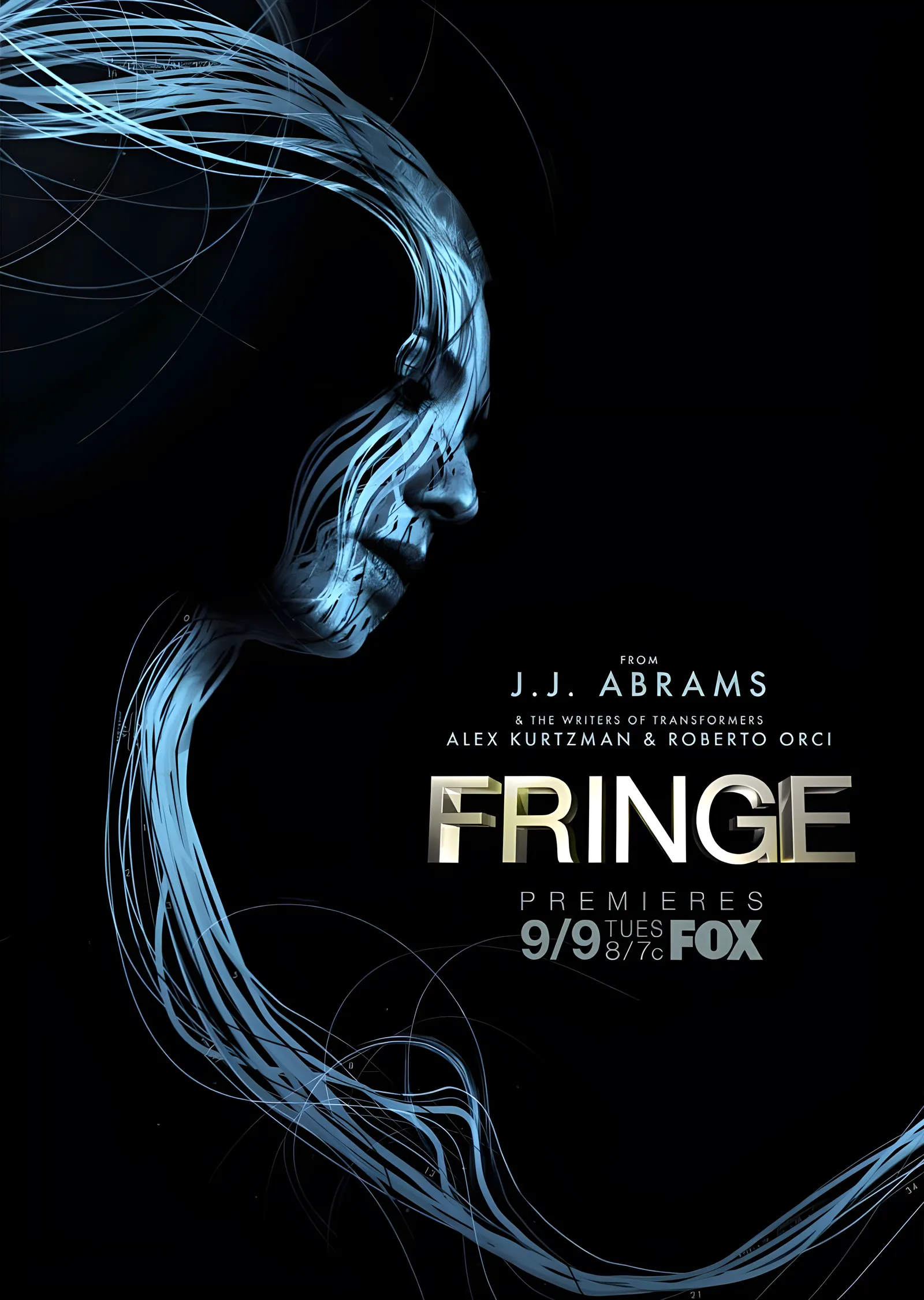 Fringe - Mavi Saç Akıntısı metal tablo