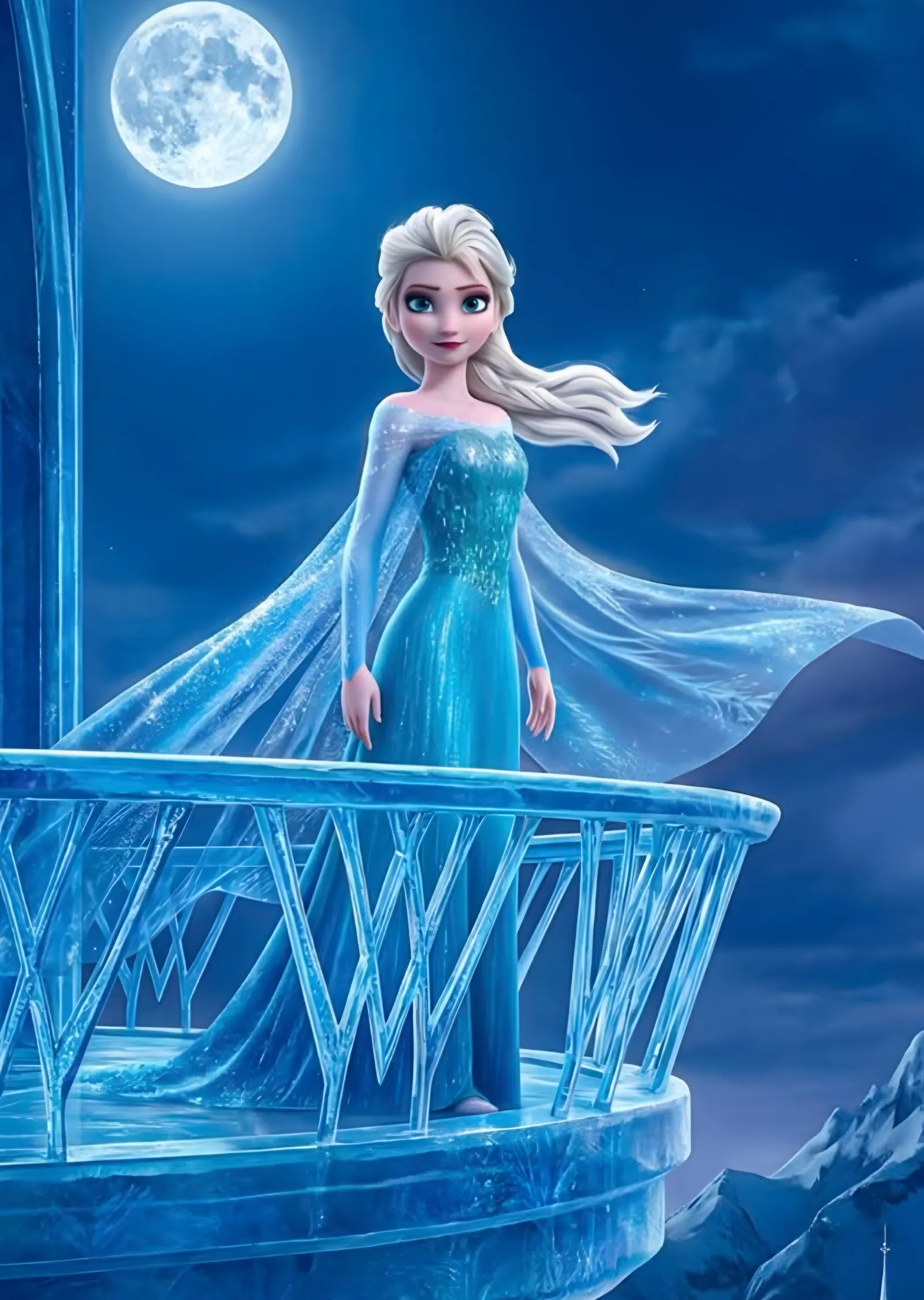 Frozen - Ay Işığında Elsa metal tablo