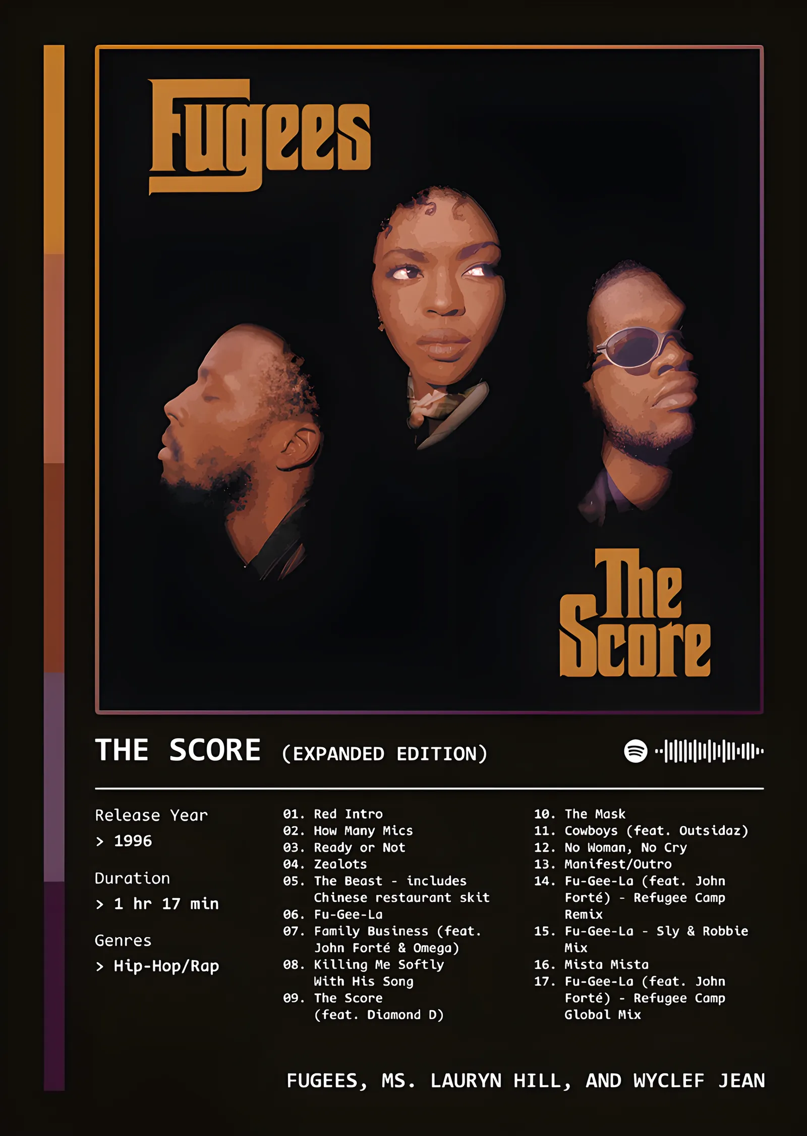 Fugees - The Score metal tablo