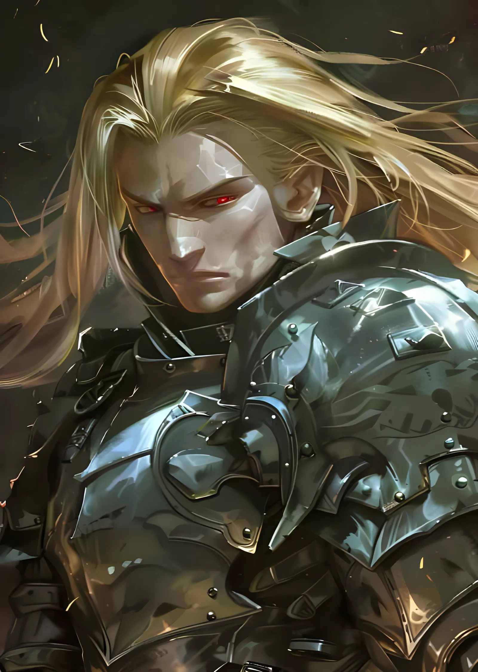 Fullmetal Alchemist: Altın Saçlı Zırhlı Portre metal tablo