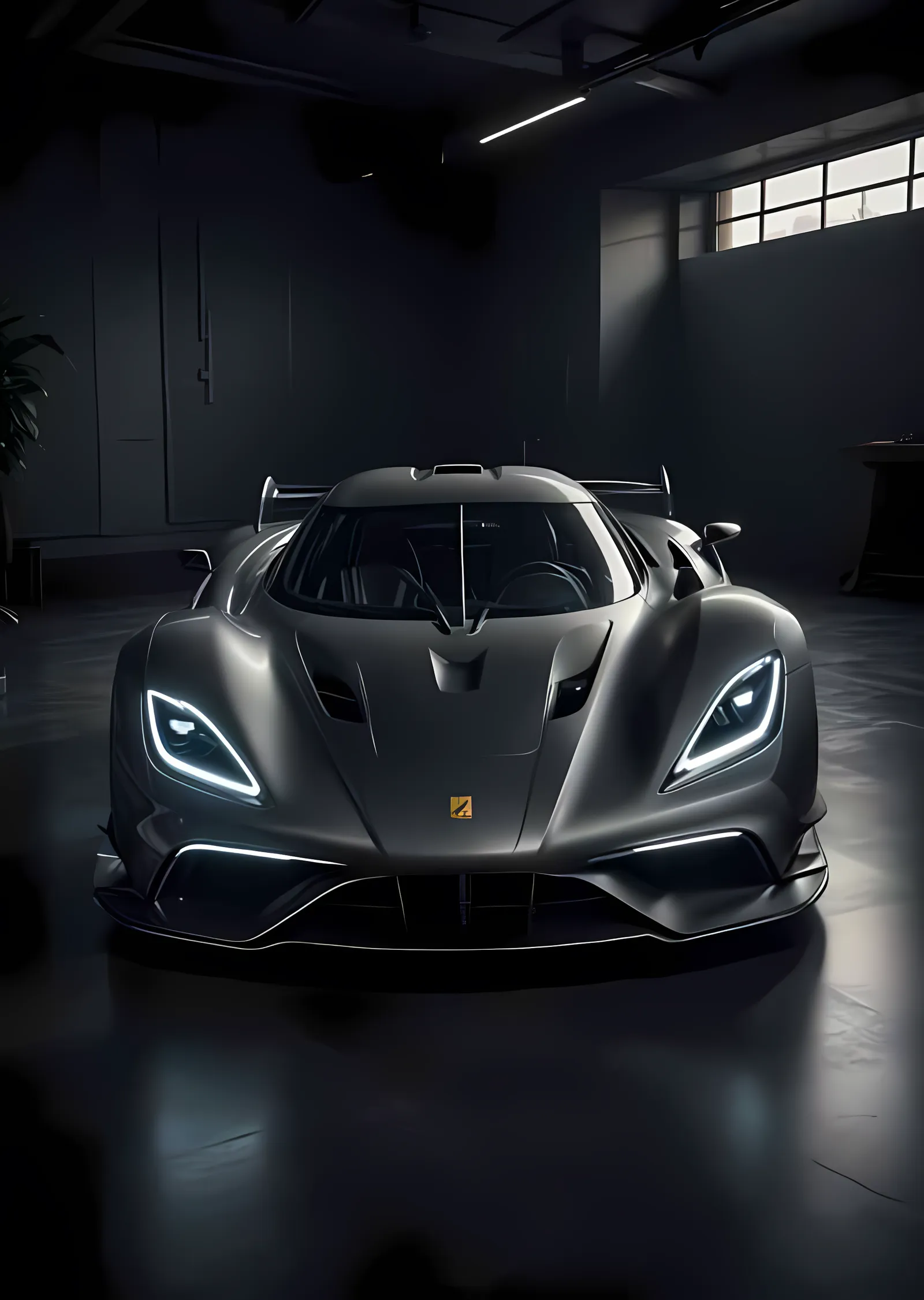 Koenigsegg Jesko - Karanlık Garajda Hiperotomobil metal tablo