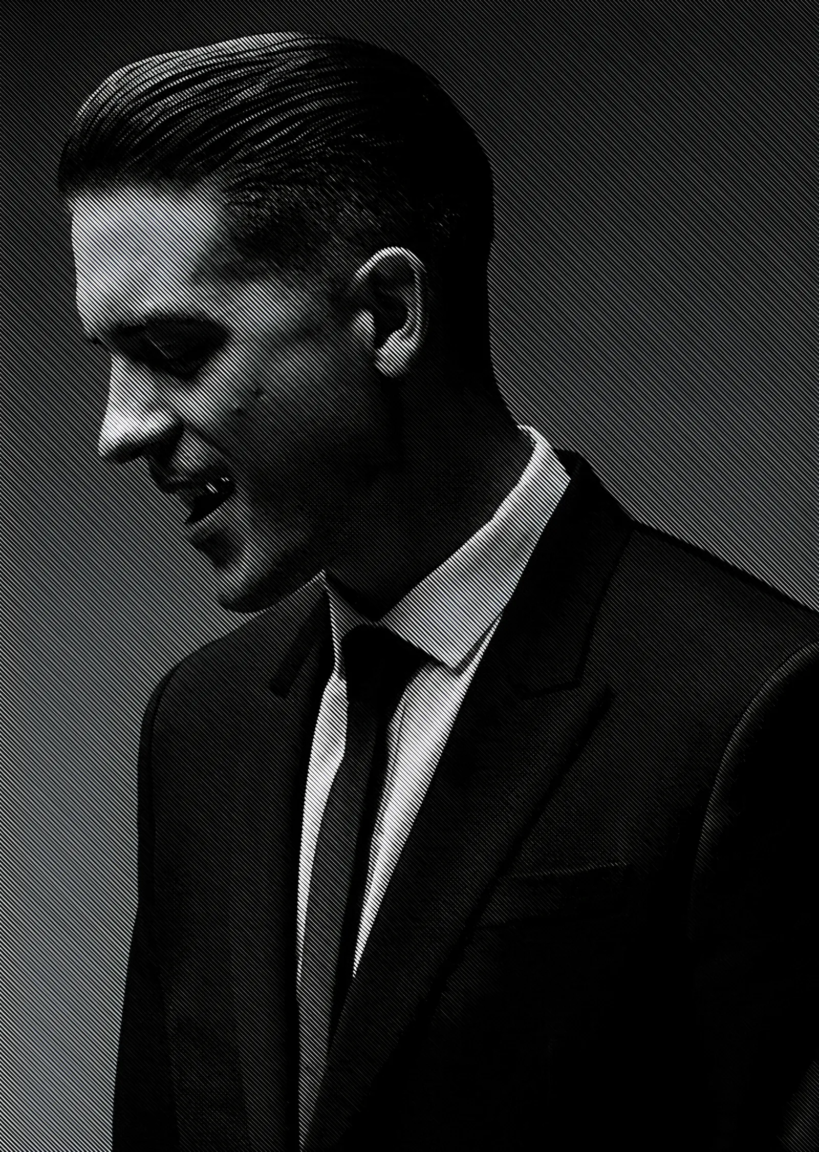 G-Eazy - Takım Elbiseli Portre metal tablo