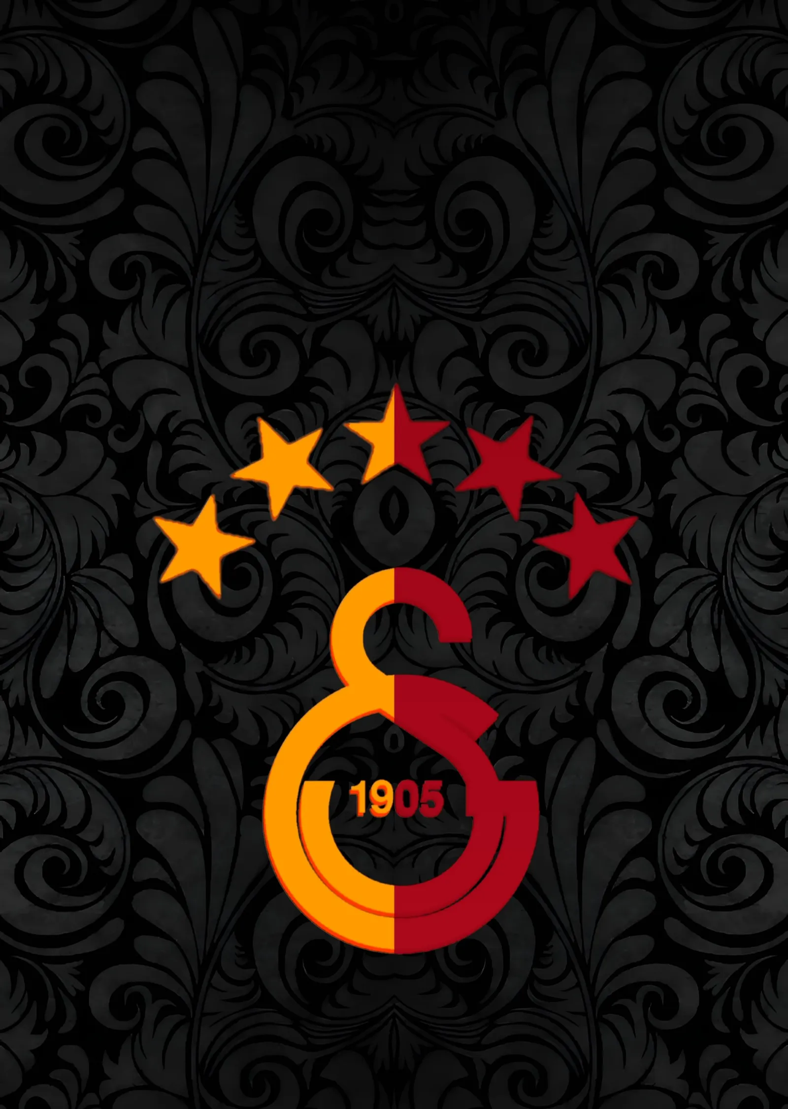 Galatasaray: Siyah Desende Beş Yıldızlı Arma metal tablo