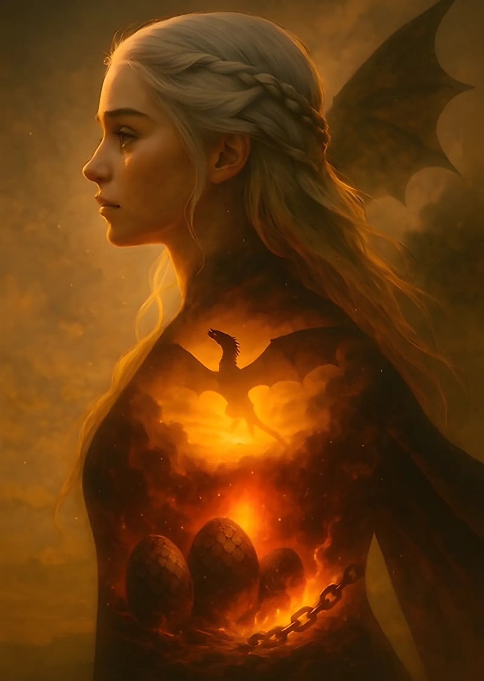 Game of Thrones - Ejderha Yüreği Daenerys metal tablo