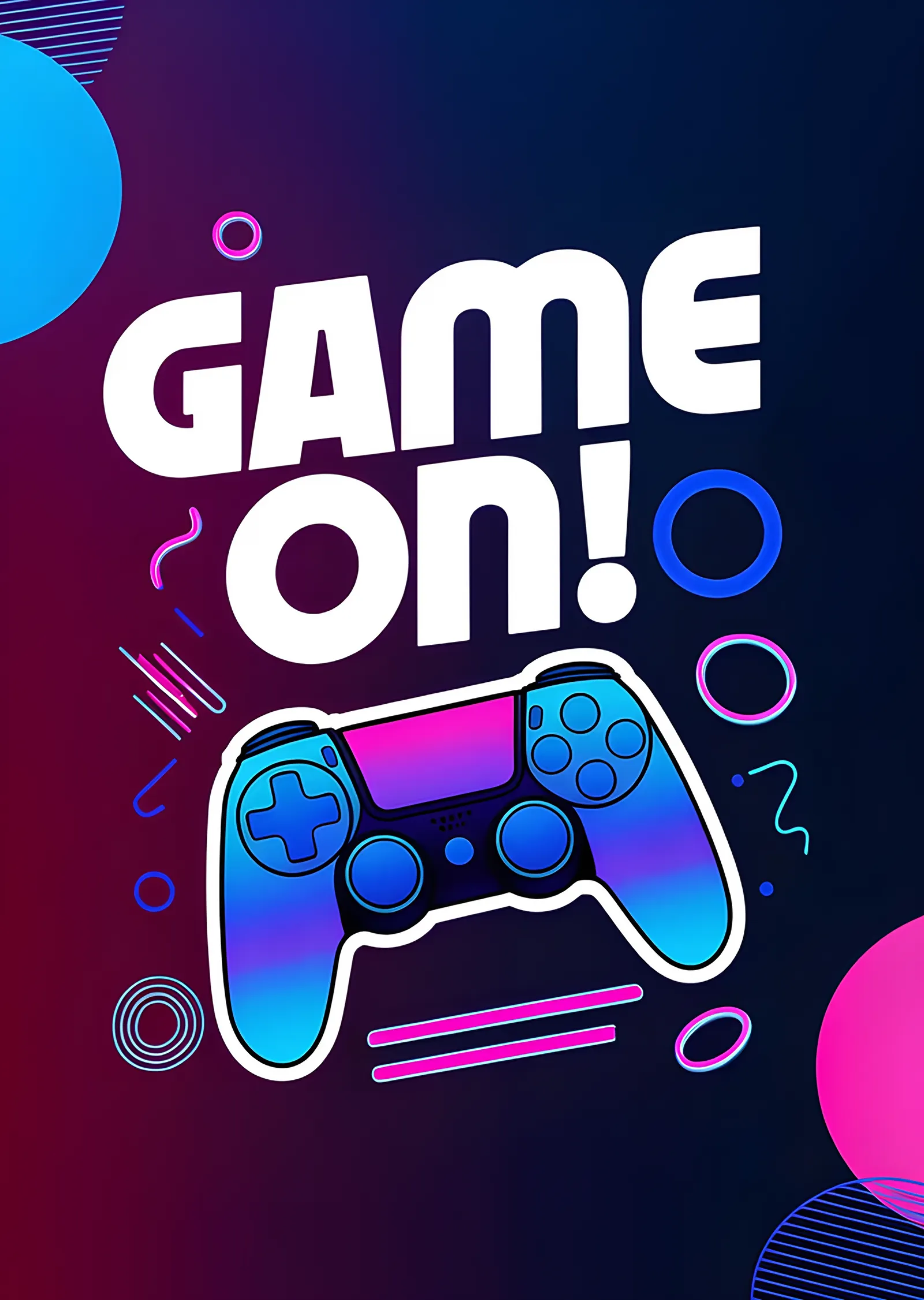 Game On: Neon Renkli Oyun Kumandası metal tablo