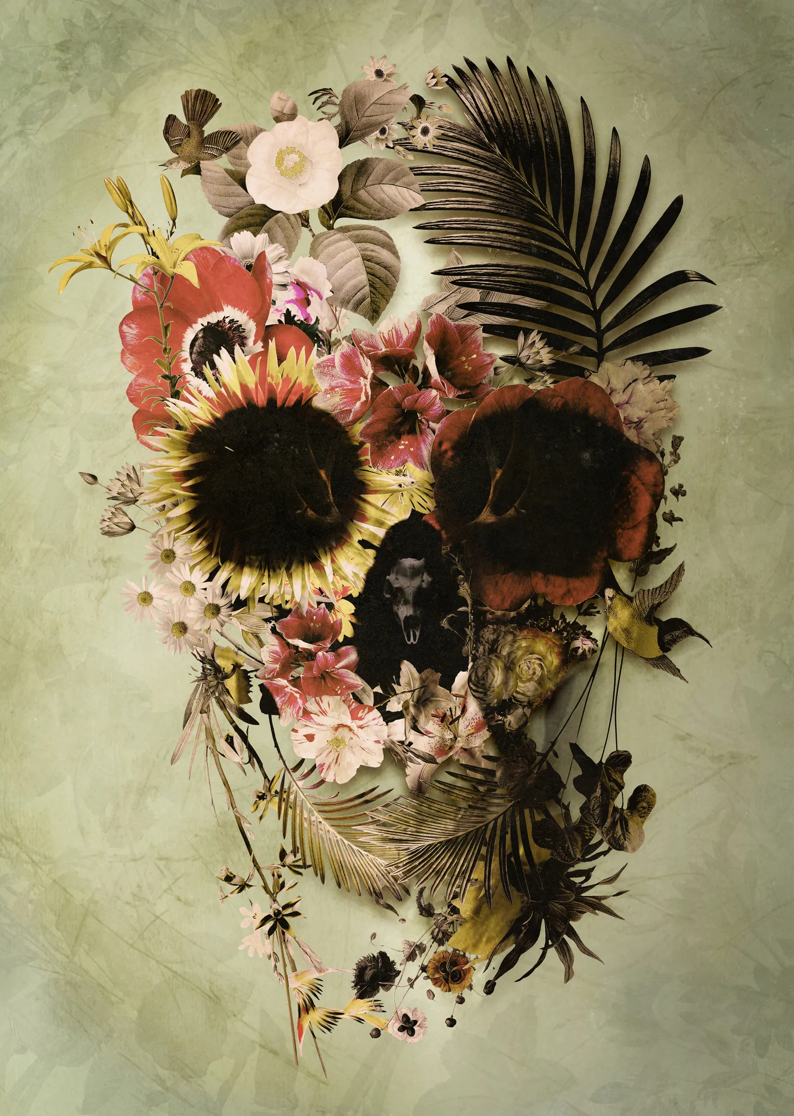 Garden Skull metal tablo