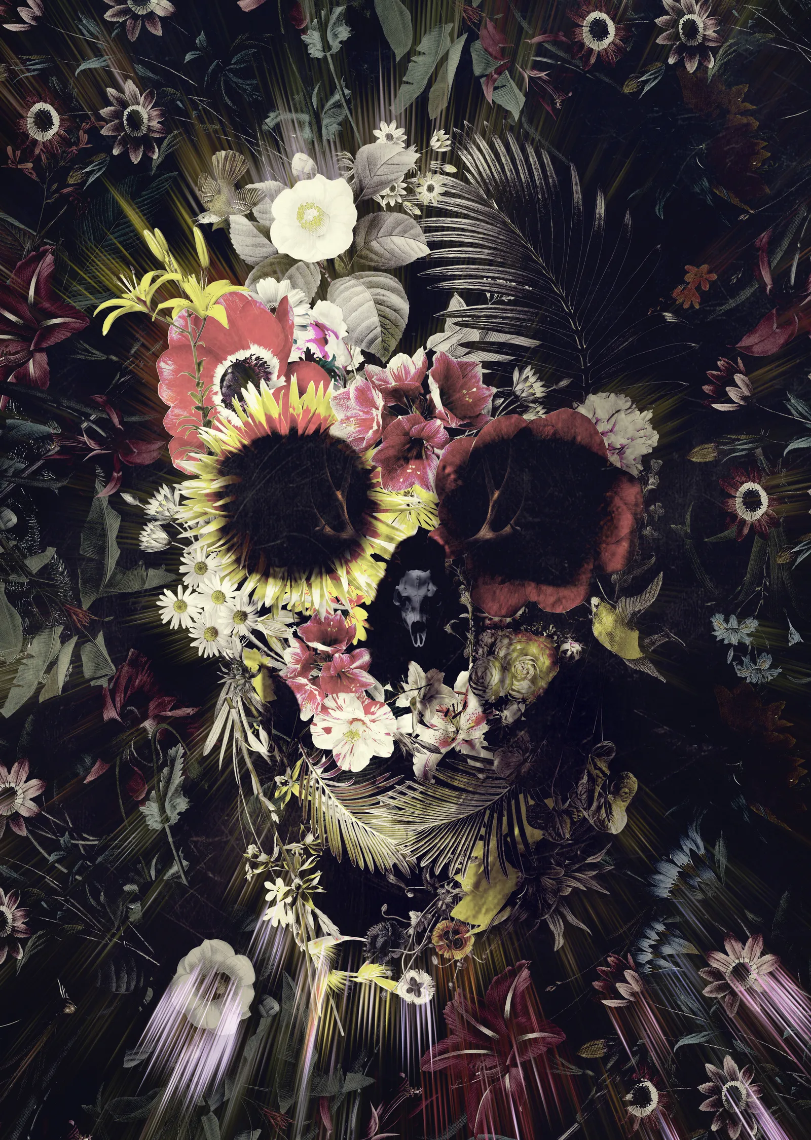 Garden Skull Dark metal tablo