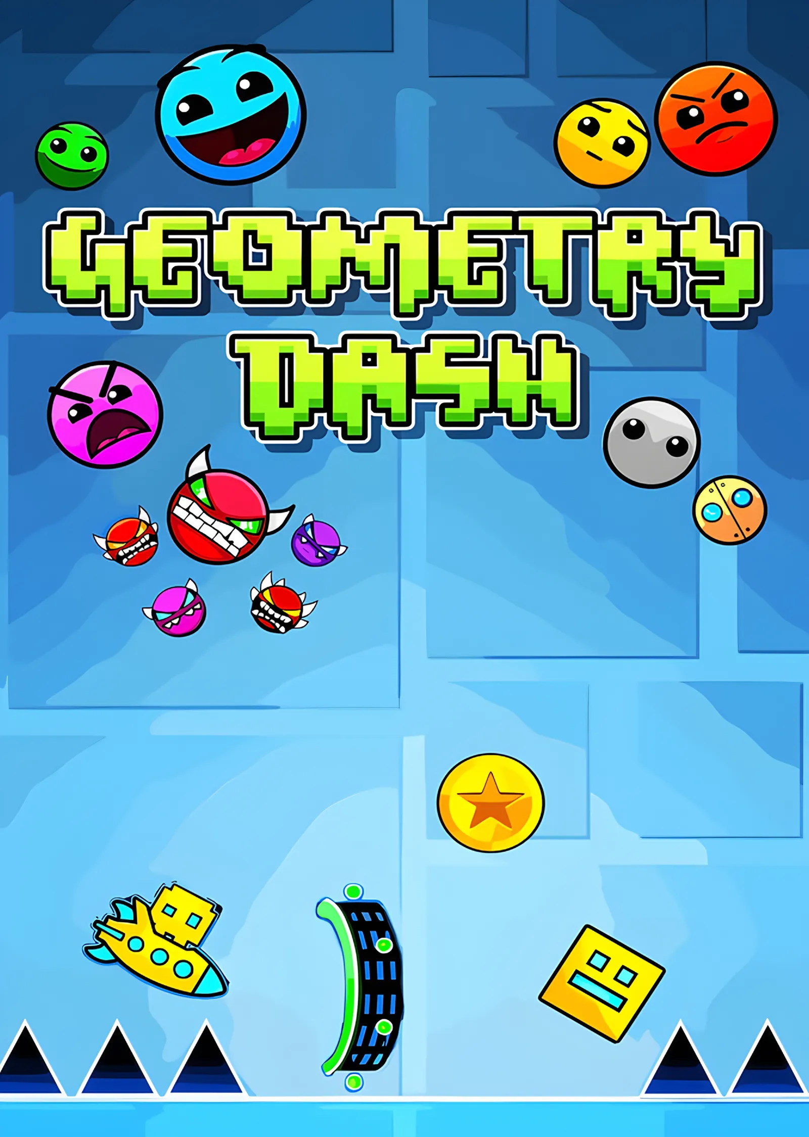 Geometry Dash - Açık Mavi Seviye metal tablo