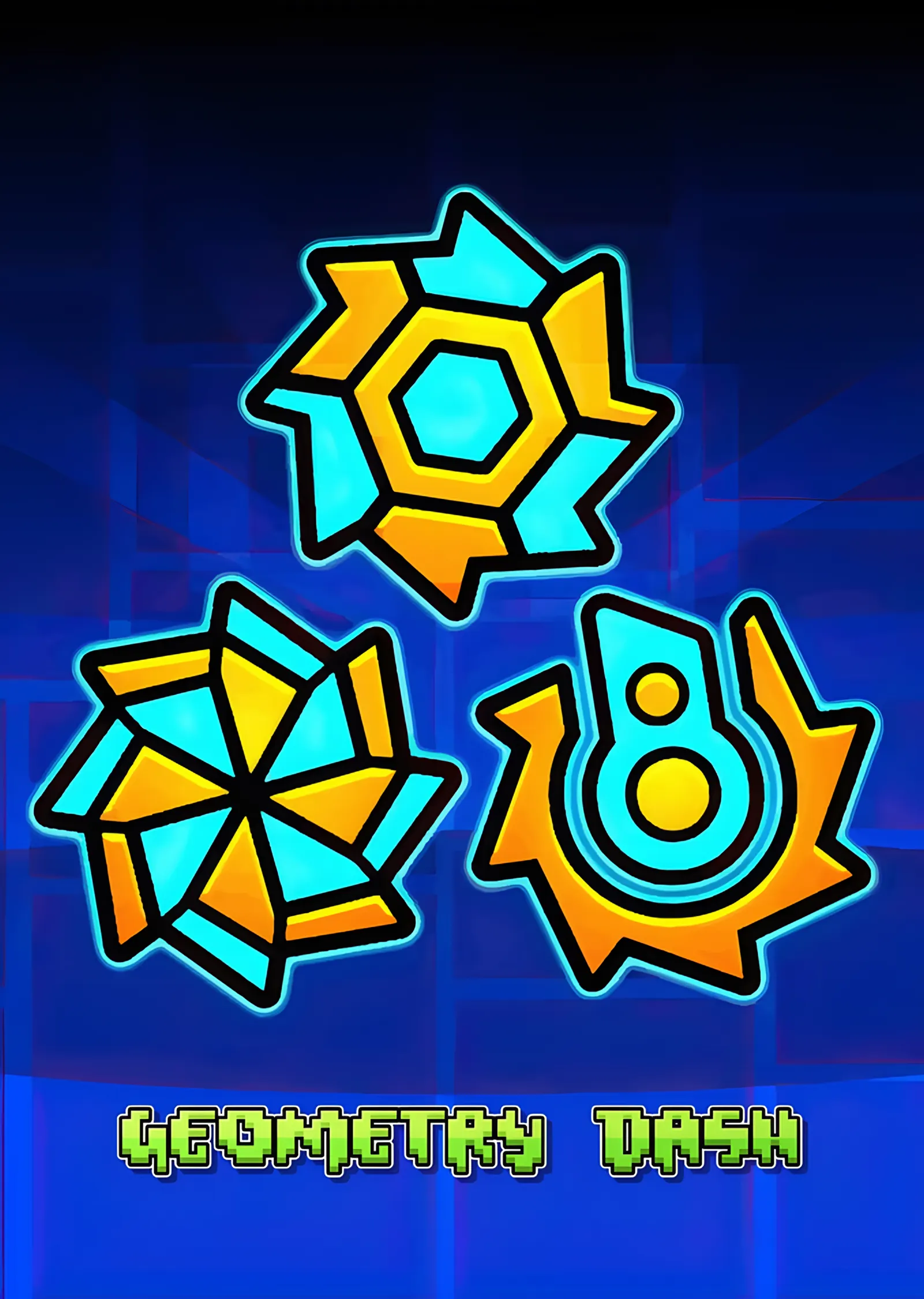 Geometry Dash - Altın İkonlar metal tablo