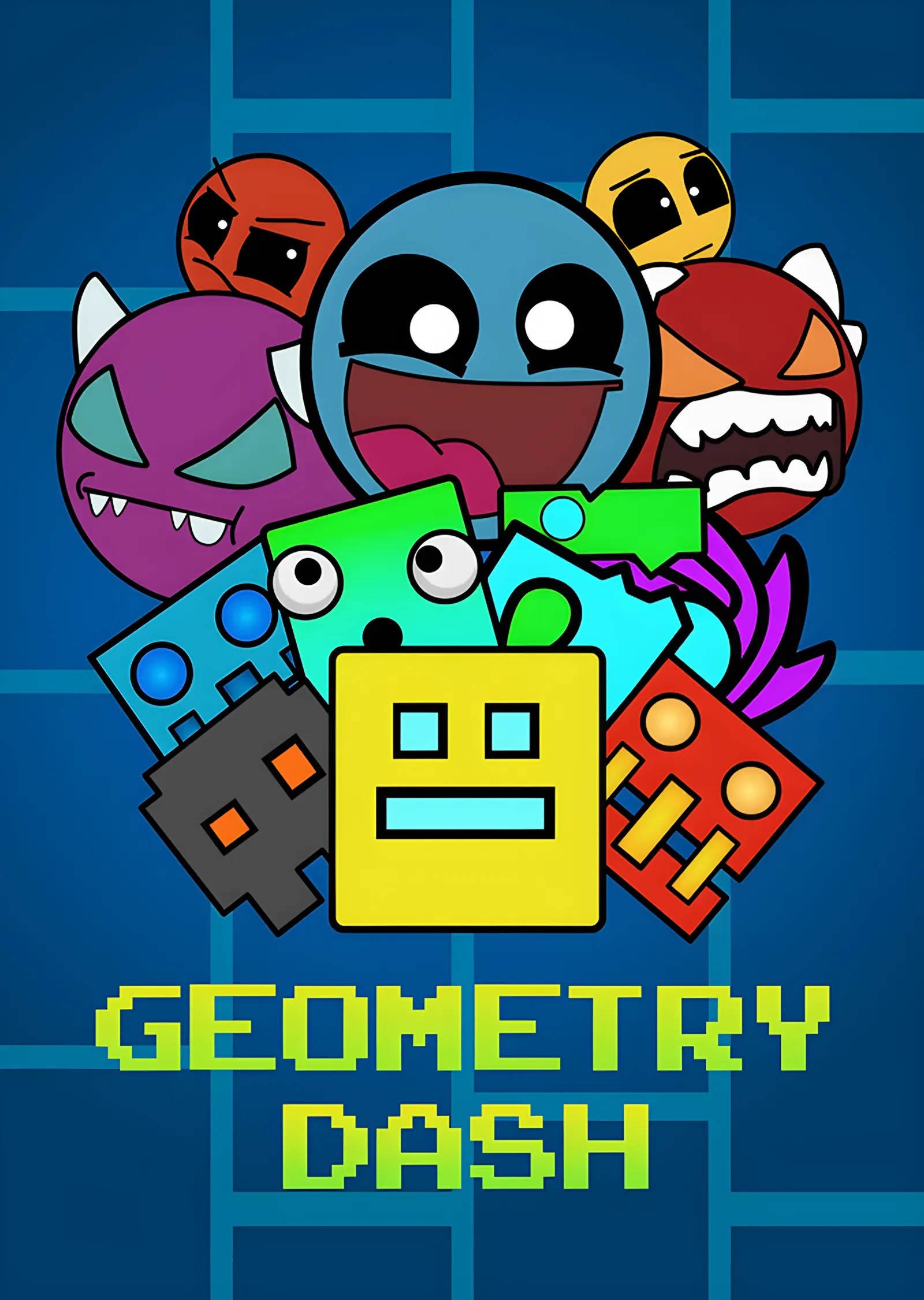 Geometry Dash - İkon Ailesi metal tablo
