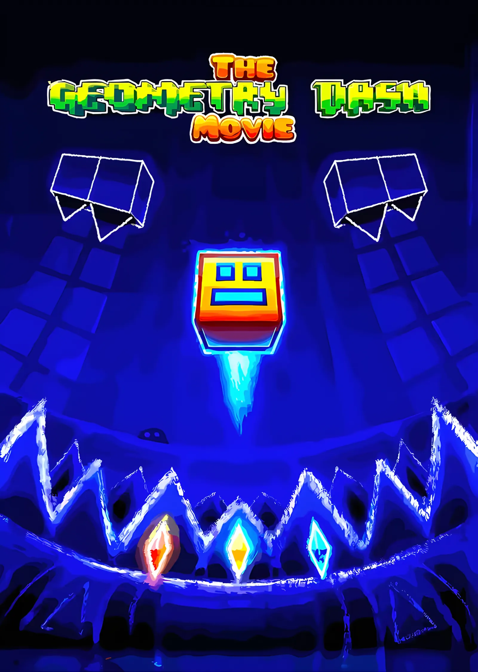 Geometry Dash Movie - Neon Uçuş metal tablo