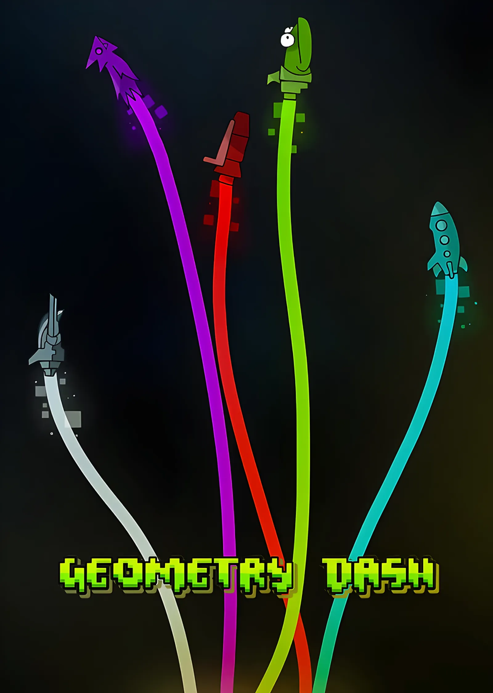 Geometry Dash - Renkli İzler metal tablo