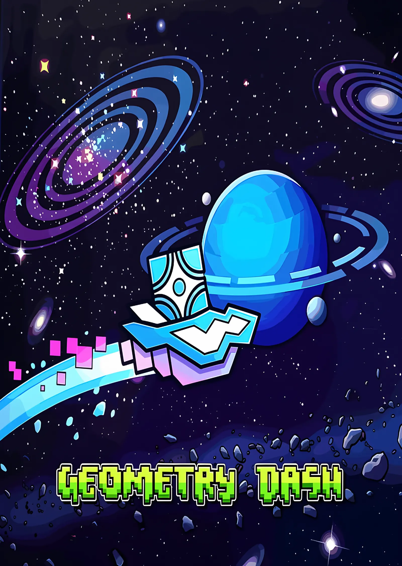 Geometry Dash - Uzay Yolculuğu metal tablo