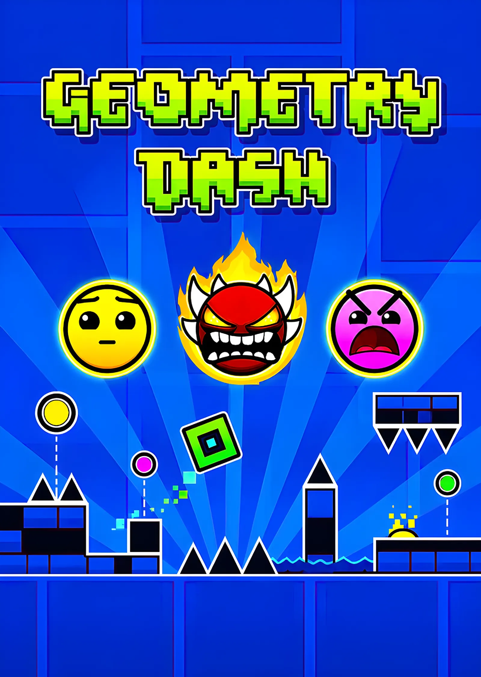 Geometry Dash - Yüz İkonları metal tablo