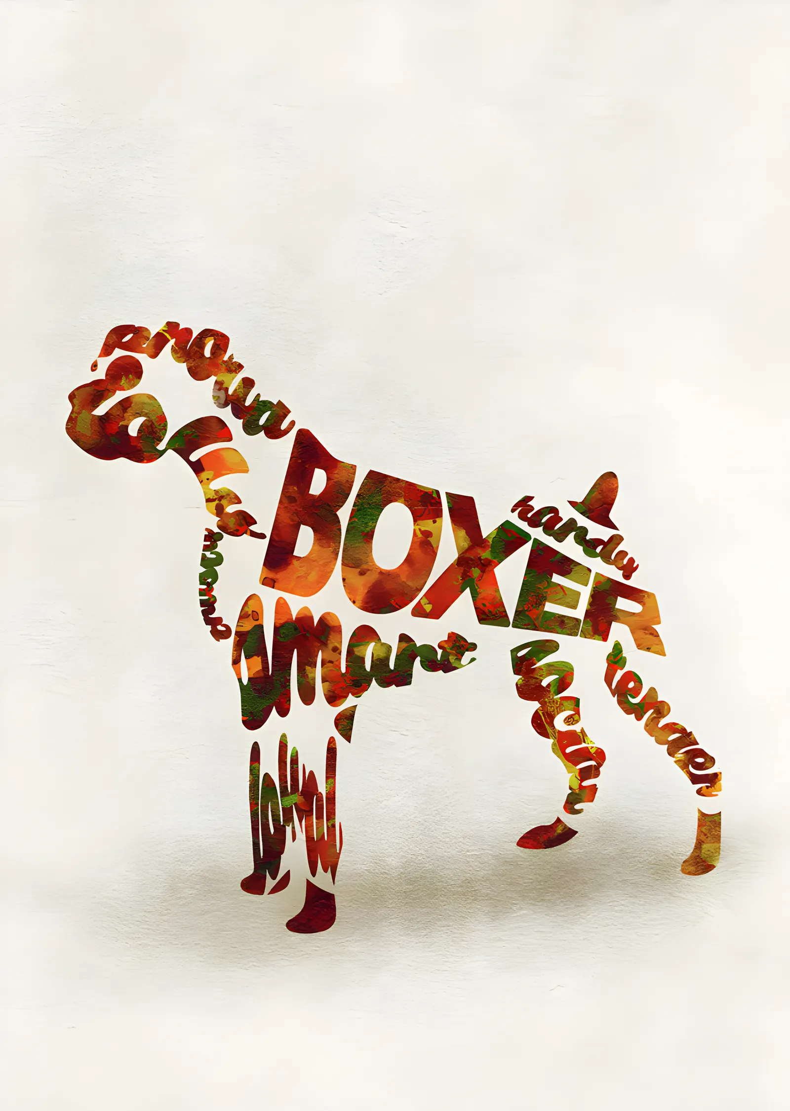 Boxer - Tipografi metal tablo