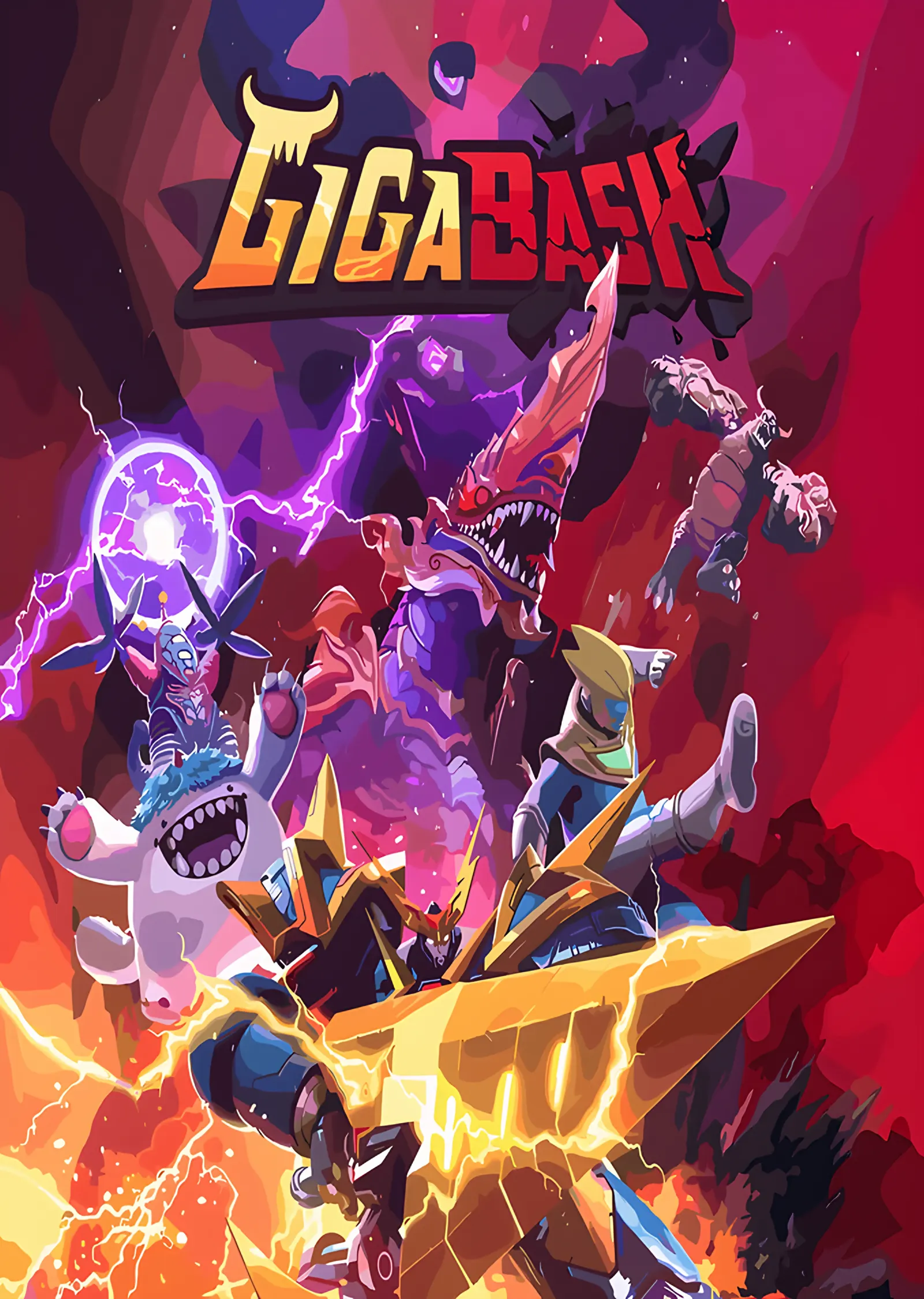 GigaBash: Renkli Şehirde Kaiju Savaşı metal tablo