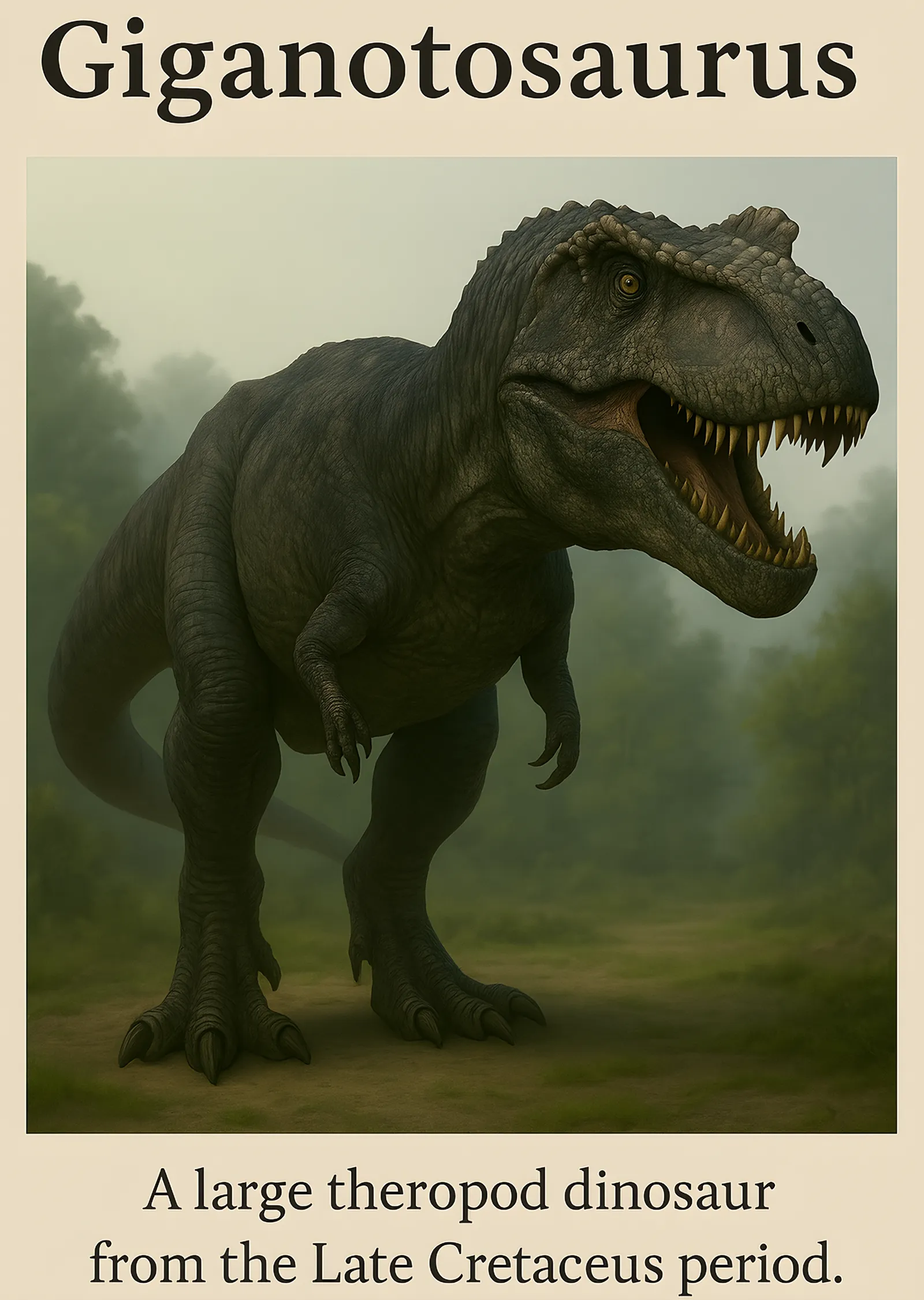 Giganotosaurus metal tablo