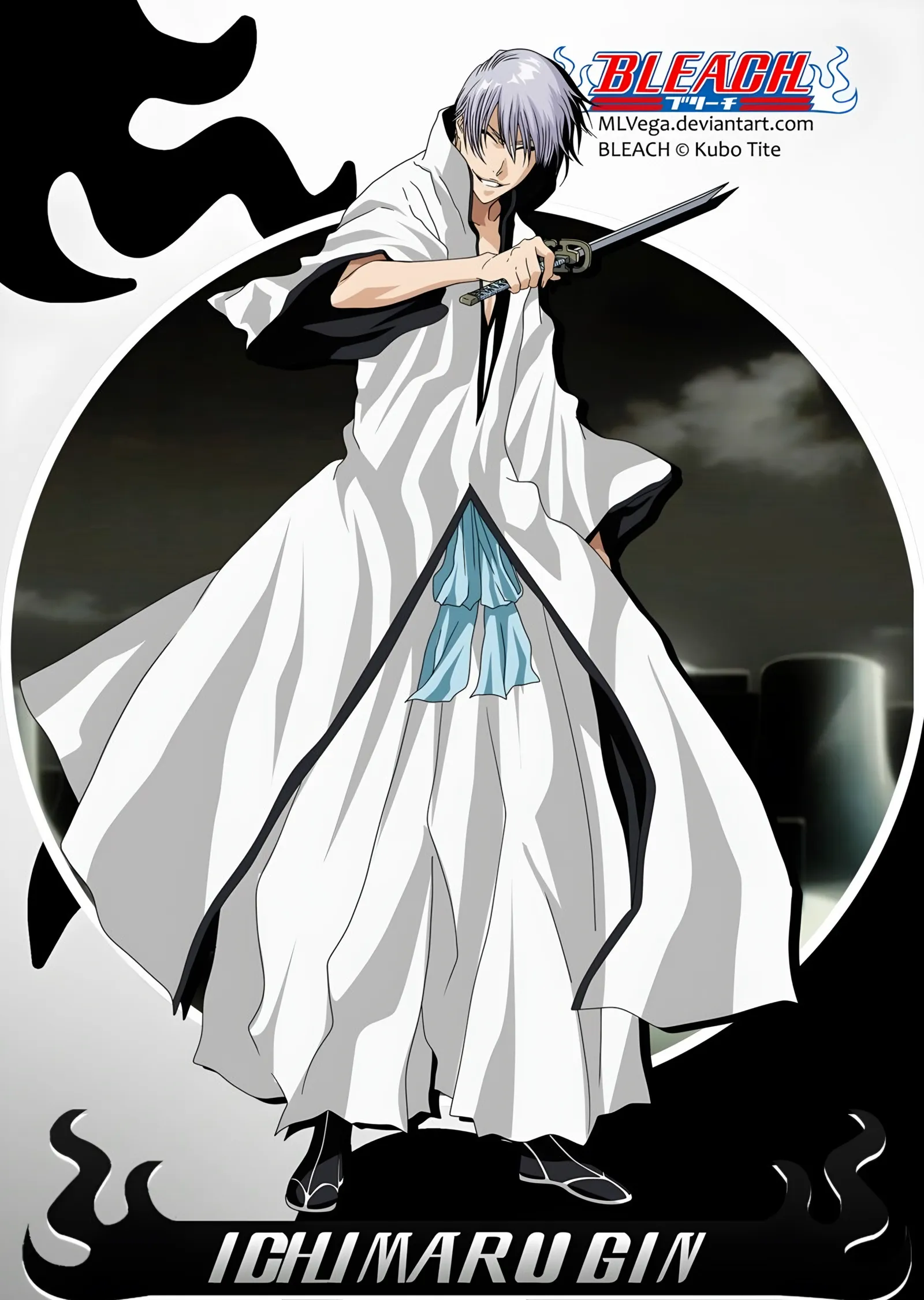 Gin Ichimaru - Beyaz Haori metal tablo