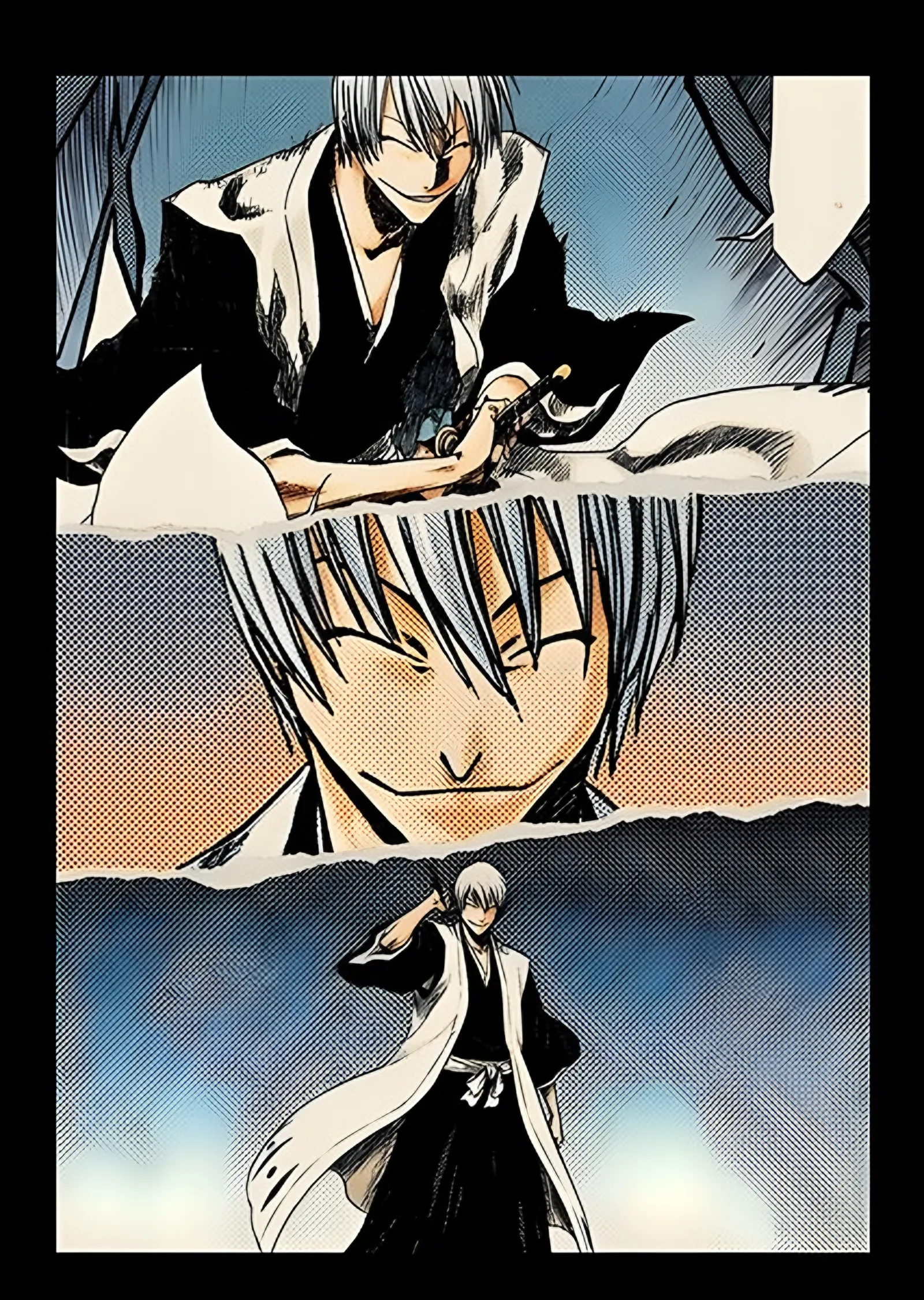 Gin Ichimaru - Renkli Manga Kareleri metal tablo