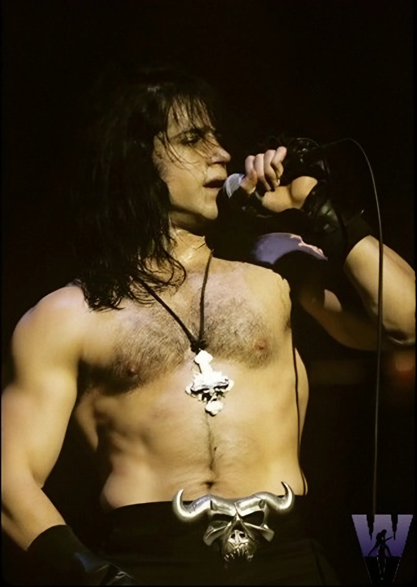 Glenn Danzig: Sahnede Kafatası Kolyeli Performans metal tablo