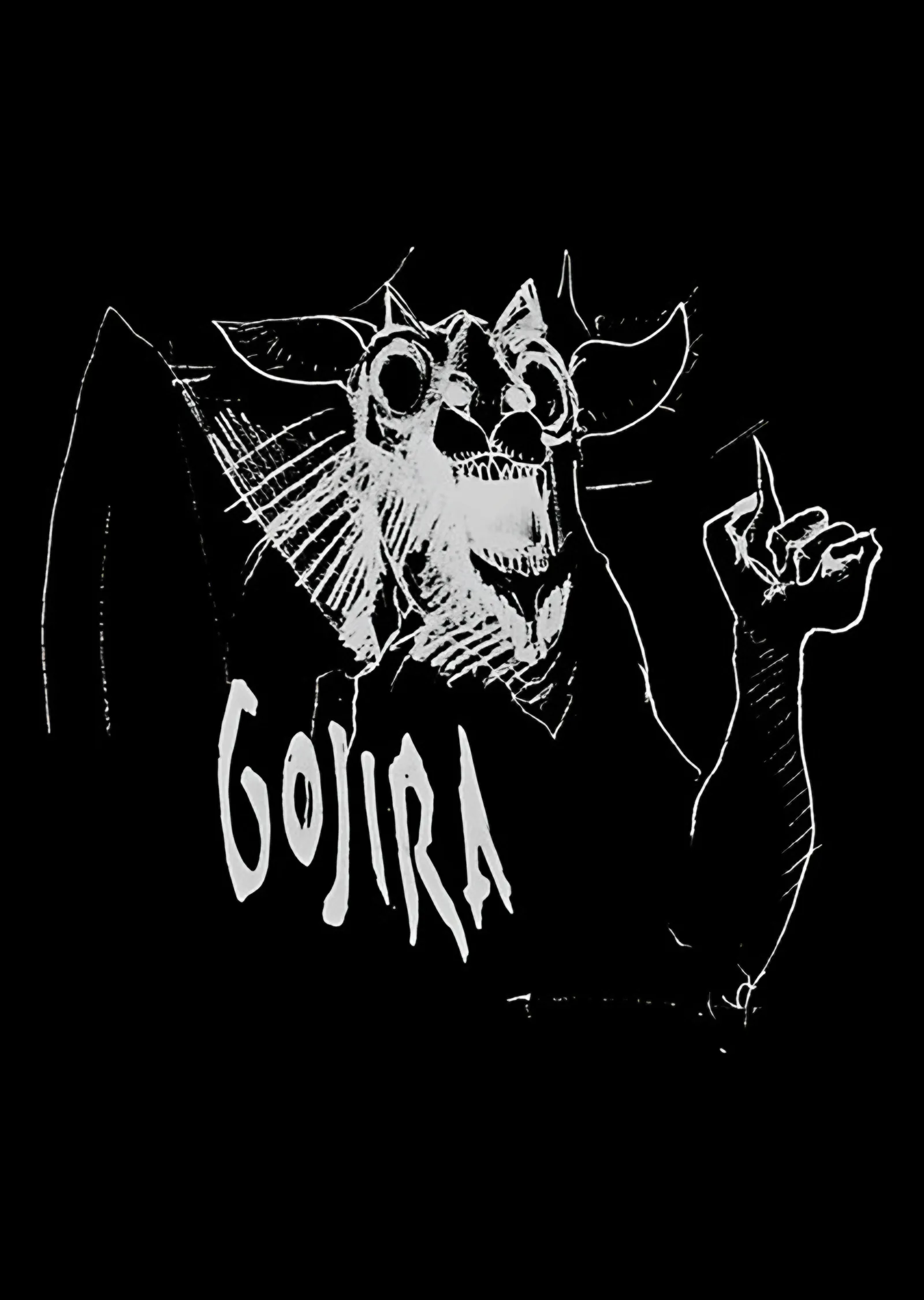 Gojira - Kanatlı Yaratık Çizimi metal tablo