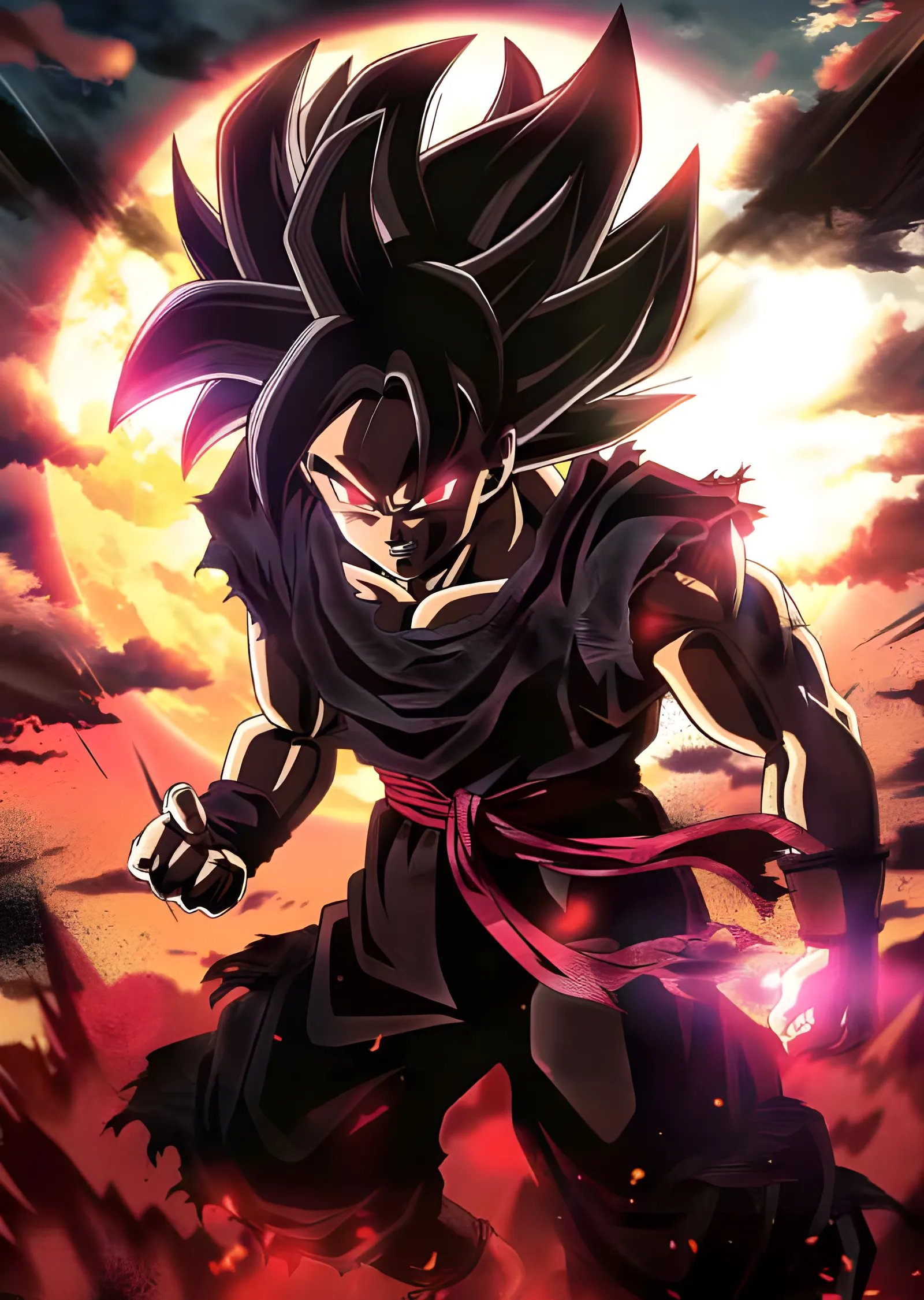 Goku Black - Yanan Güneşin Önünde metal tablo