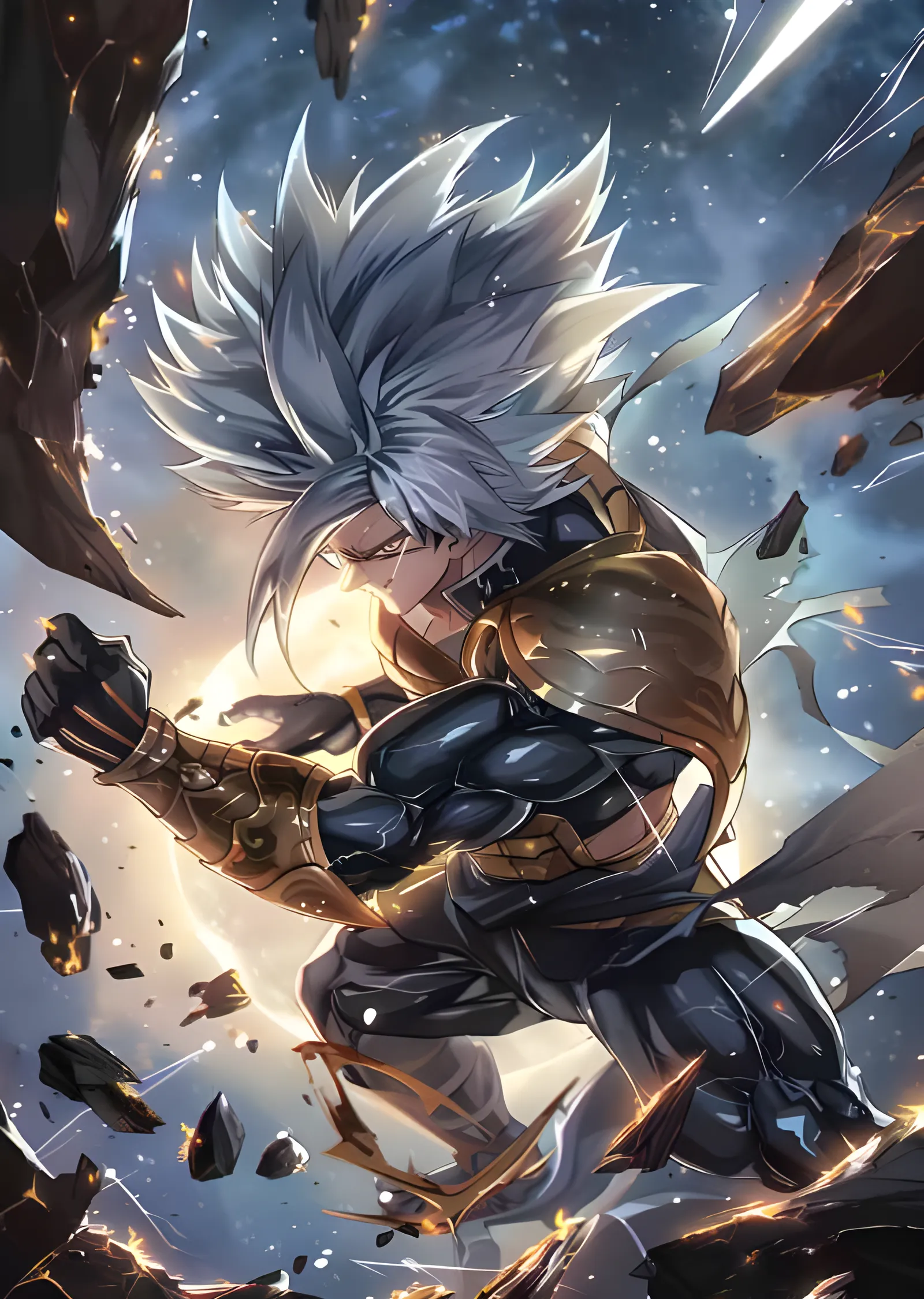 Goku - Gümüş Yele ve Altın Omuzluk metal tablo