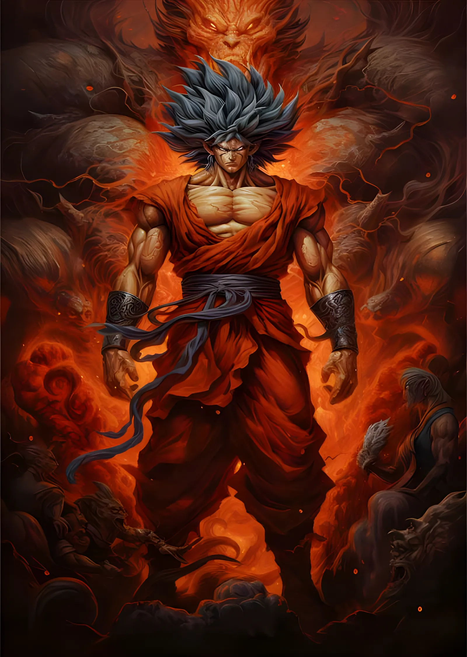 Goku - Alev Devlerinin Arasında metal tablo