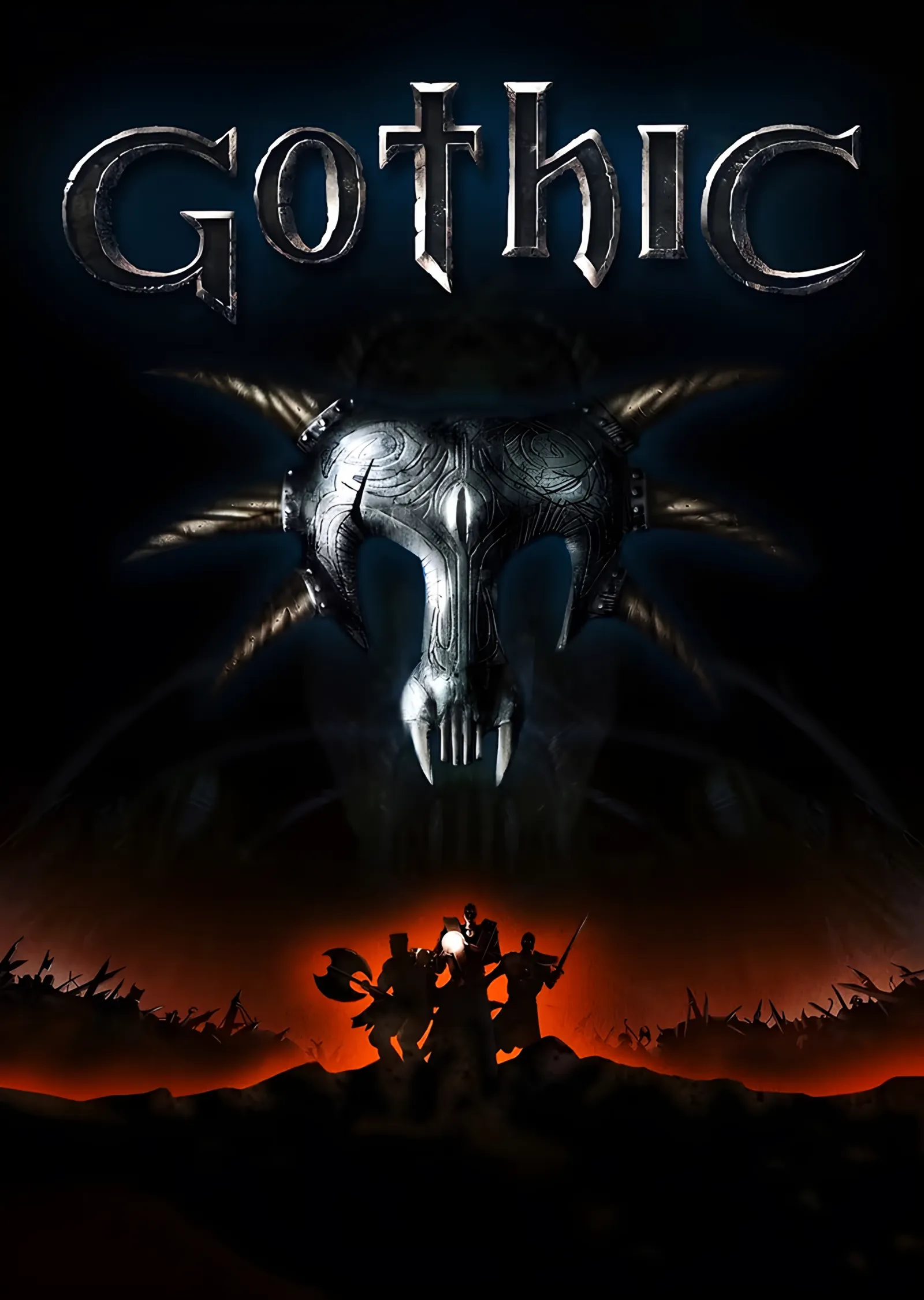 Gothic: Karanlıkta Boynuzlu Kafatası metal tablo