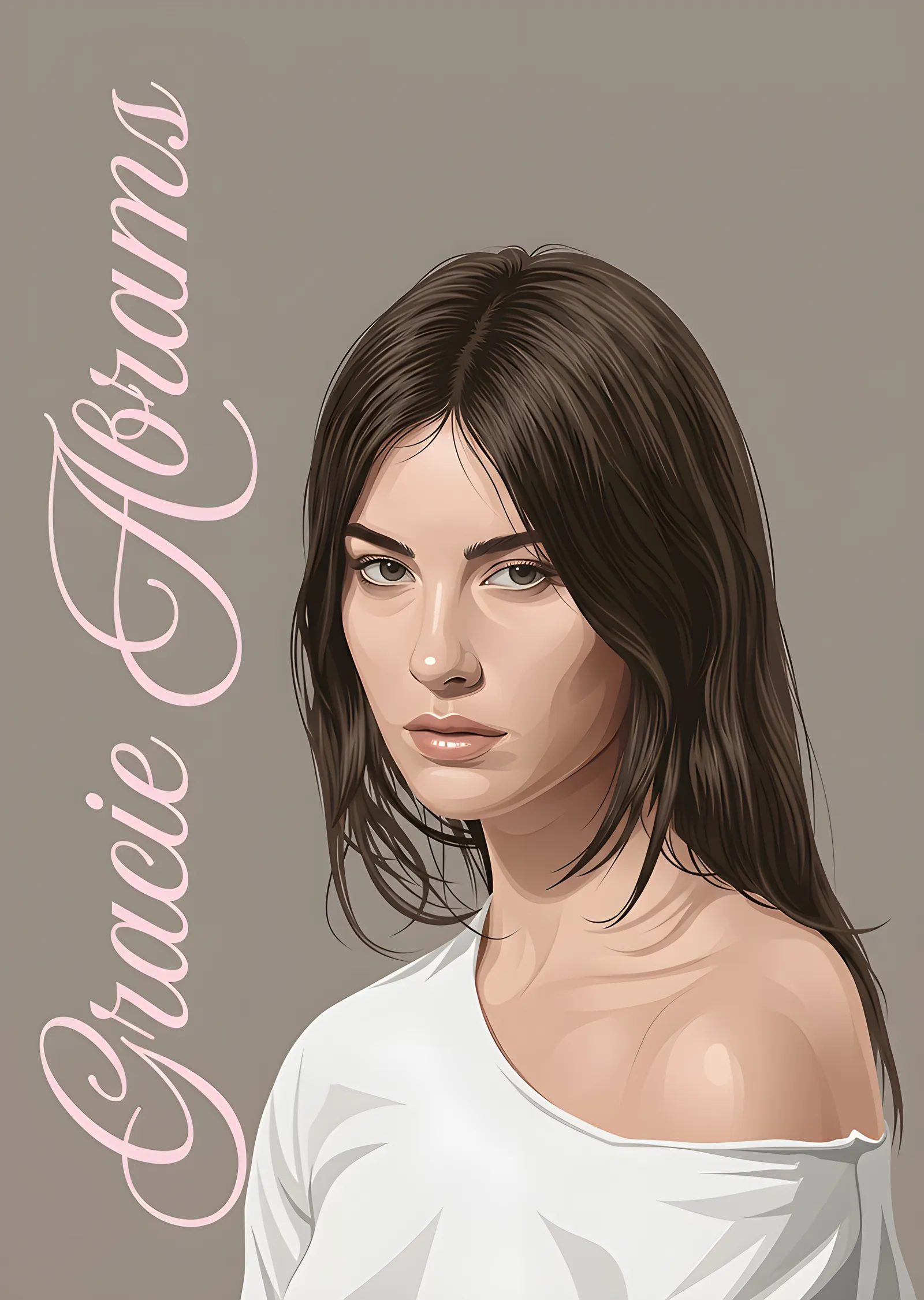 Gracie Abrams - Çizim Portre metal tablo