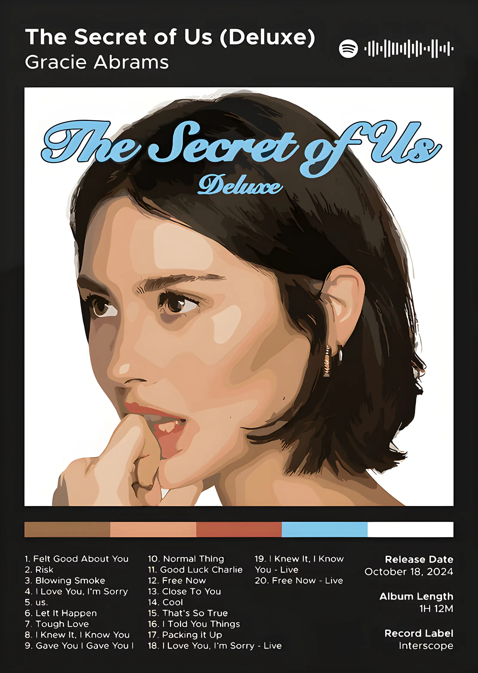 Gracie Abrams - The Secret of Us metal tablo