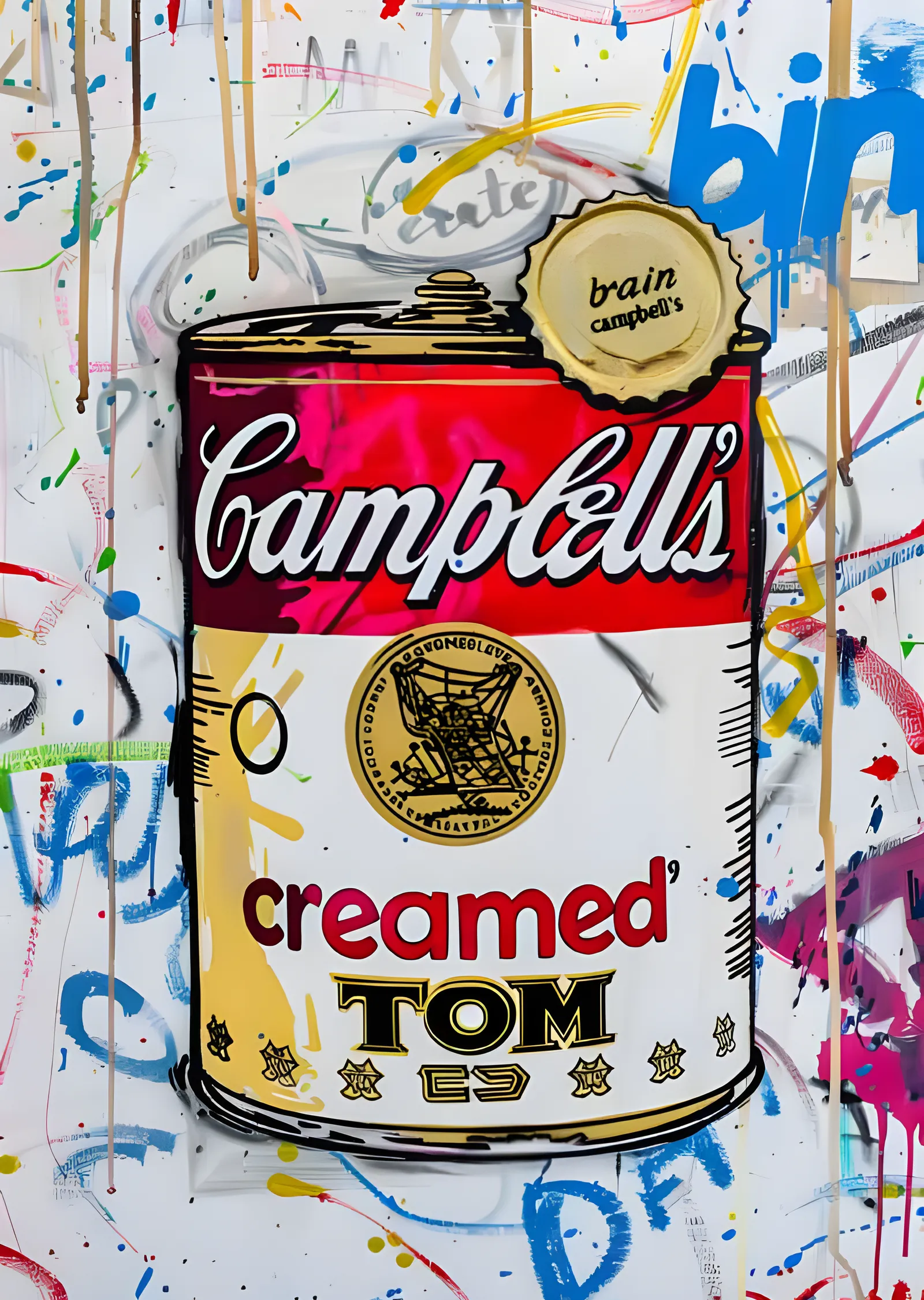 Campbell's Kutusu - Altın Kapaklı Duvar Resmi metal tablo